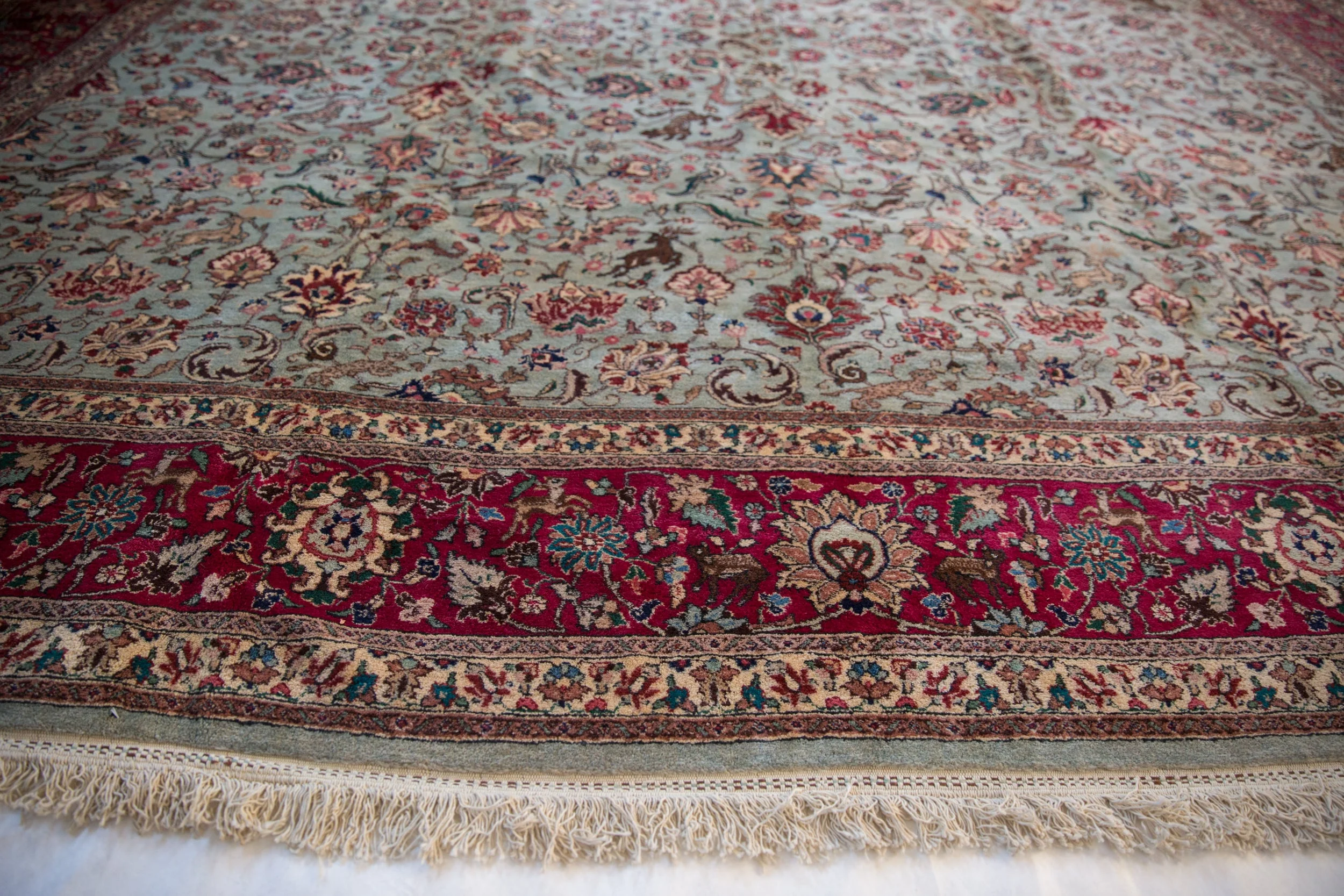 11.5x12 Vintage Tabriz Square Carpet - Image 10