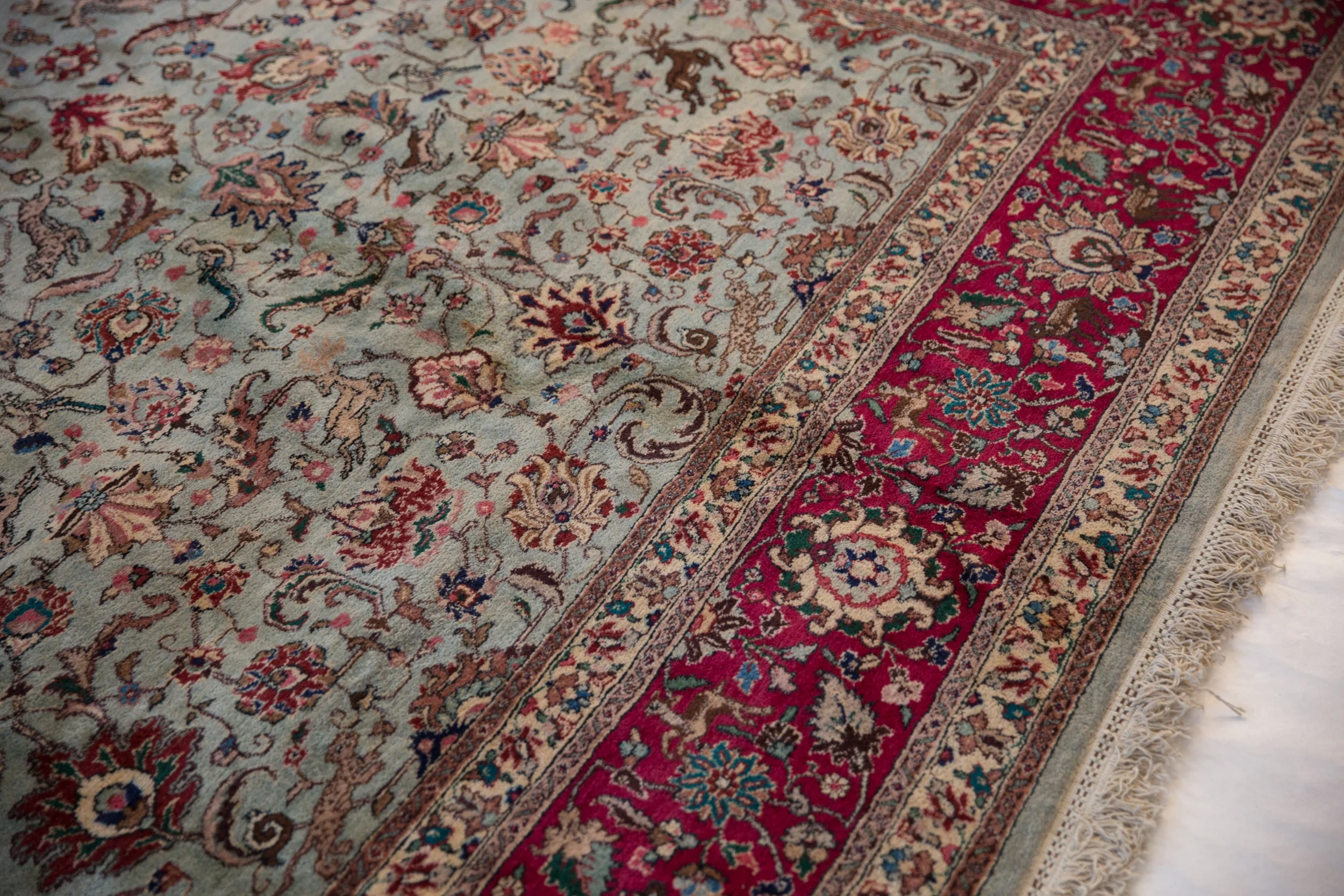11.5x12 Vintage Tabriz Square Carpet - Image 11