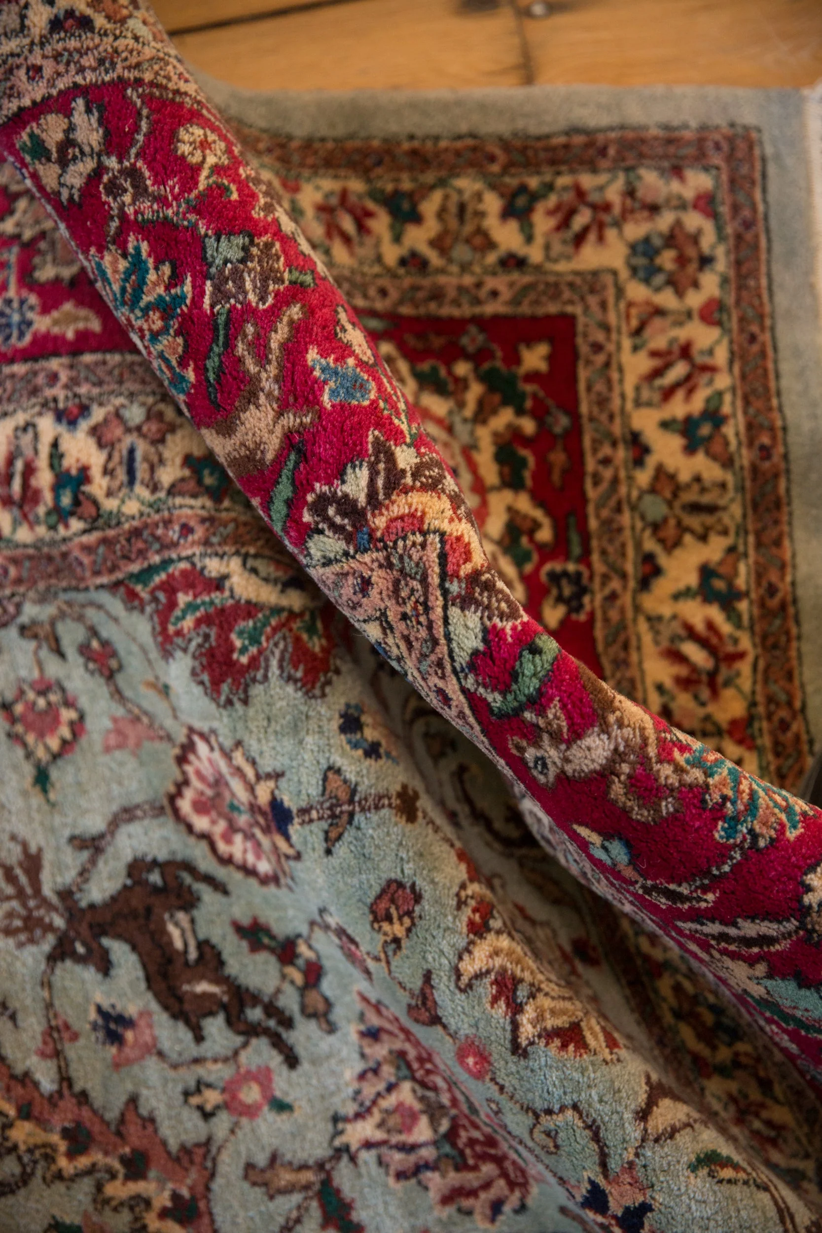 11.5x12 Vintage Tabriz Square Carpet - Image 13