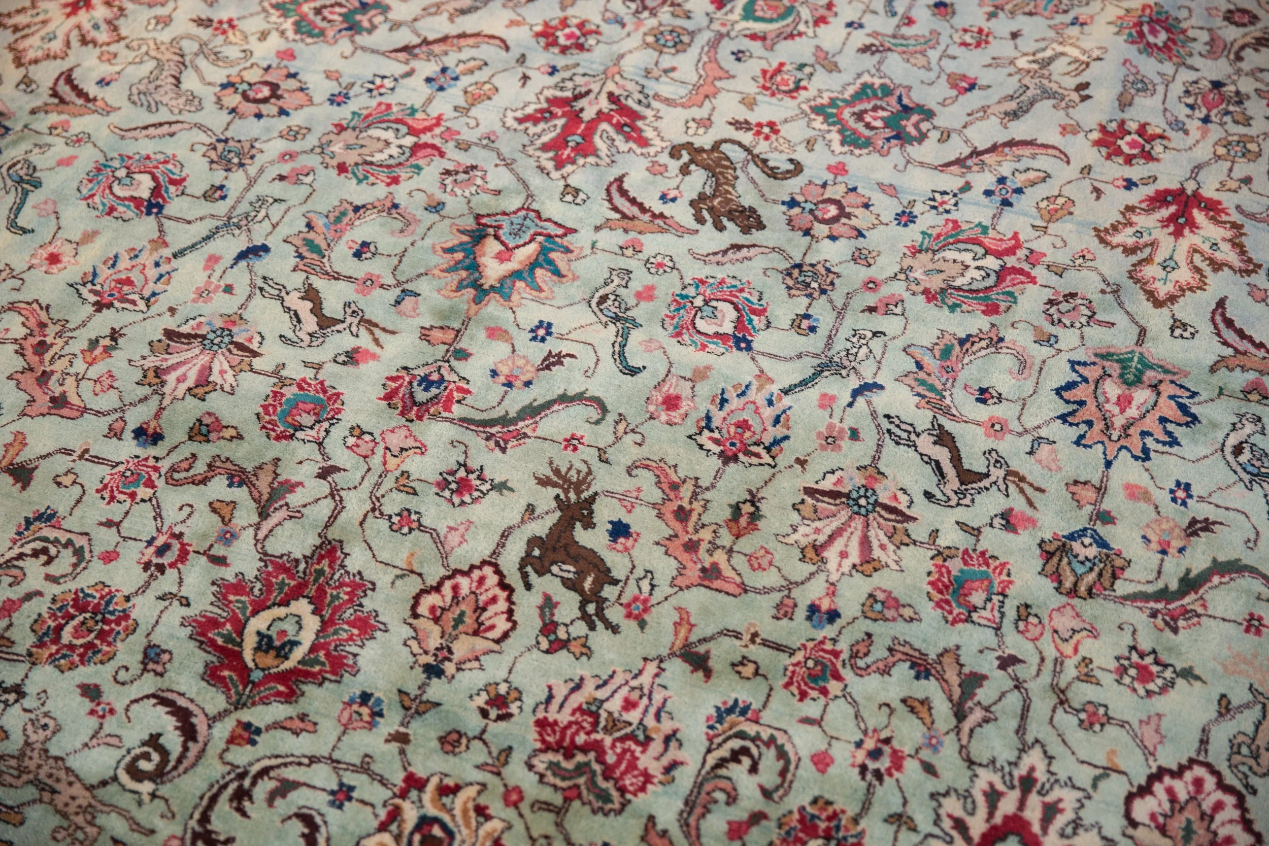 11.5x12 Vintage Tabriz Square Carpet - Image 5