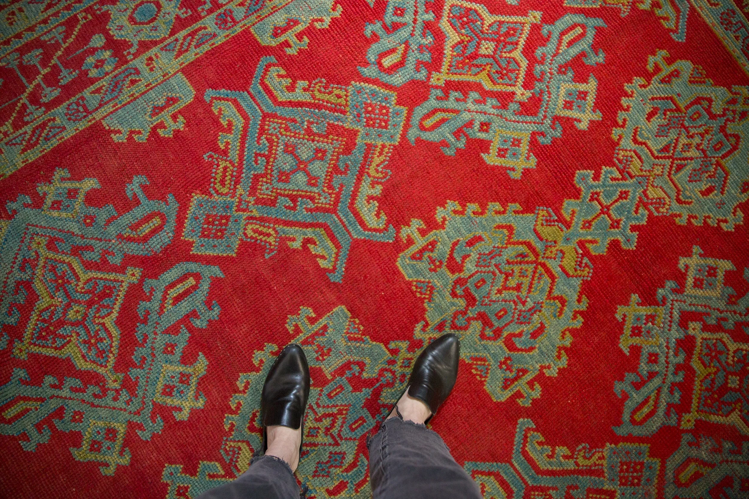 11.5x13.5 Vintage Oushak Carpet - Image 2