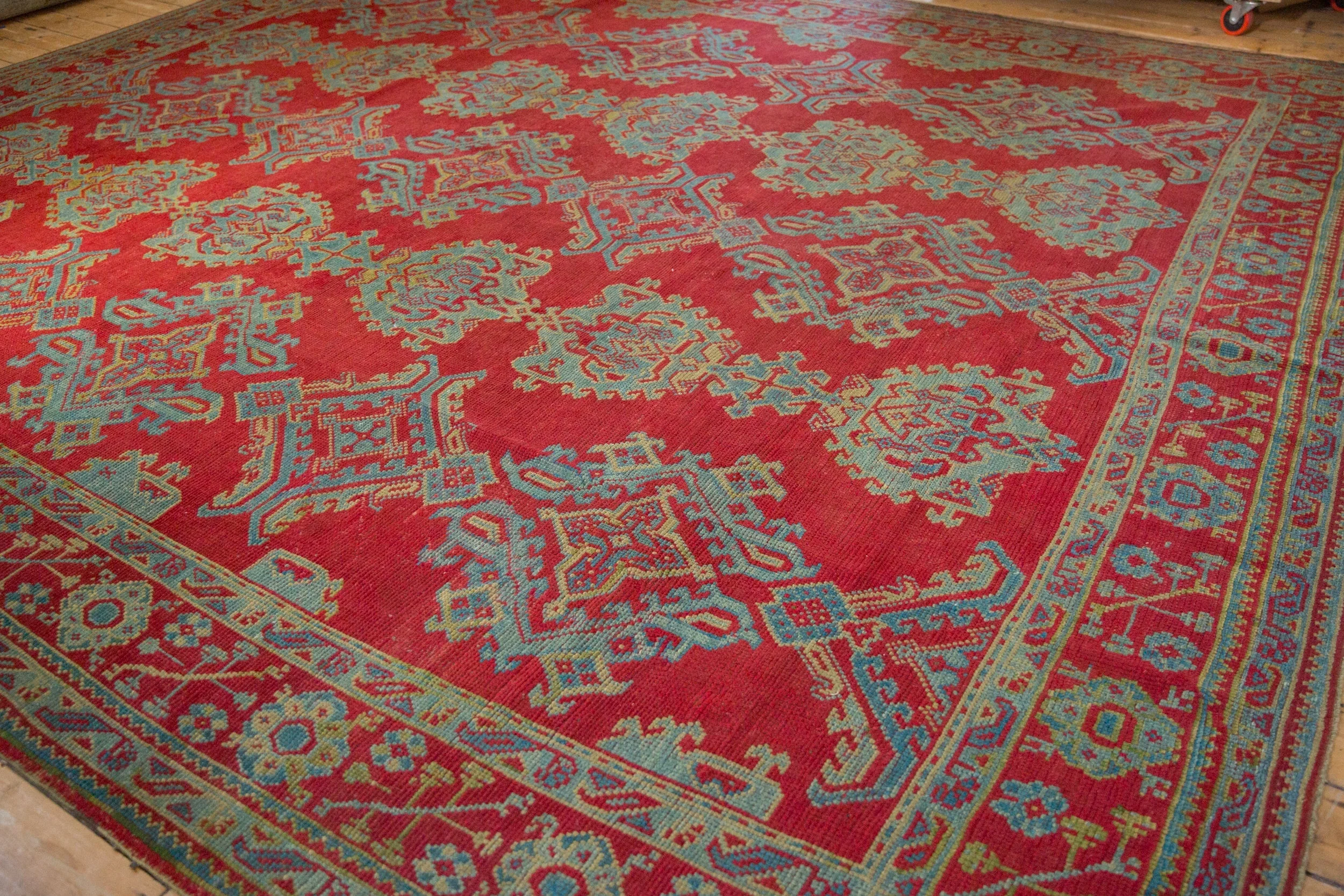 11.5x13.5 Vintage Oushak Carpet - Image 8