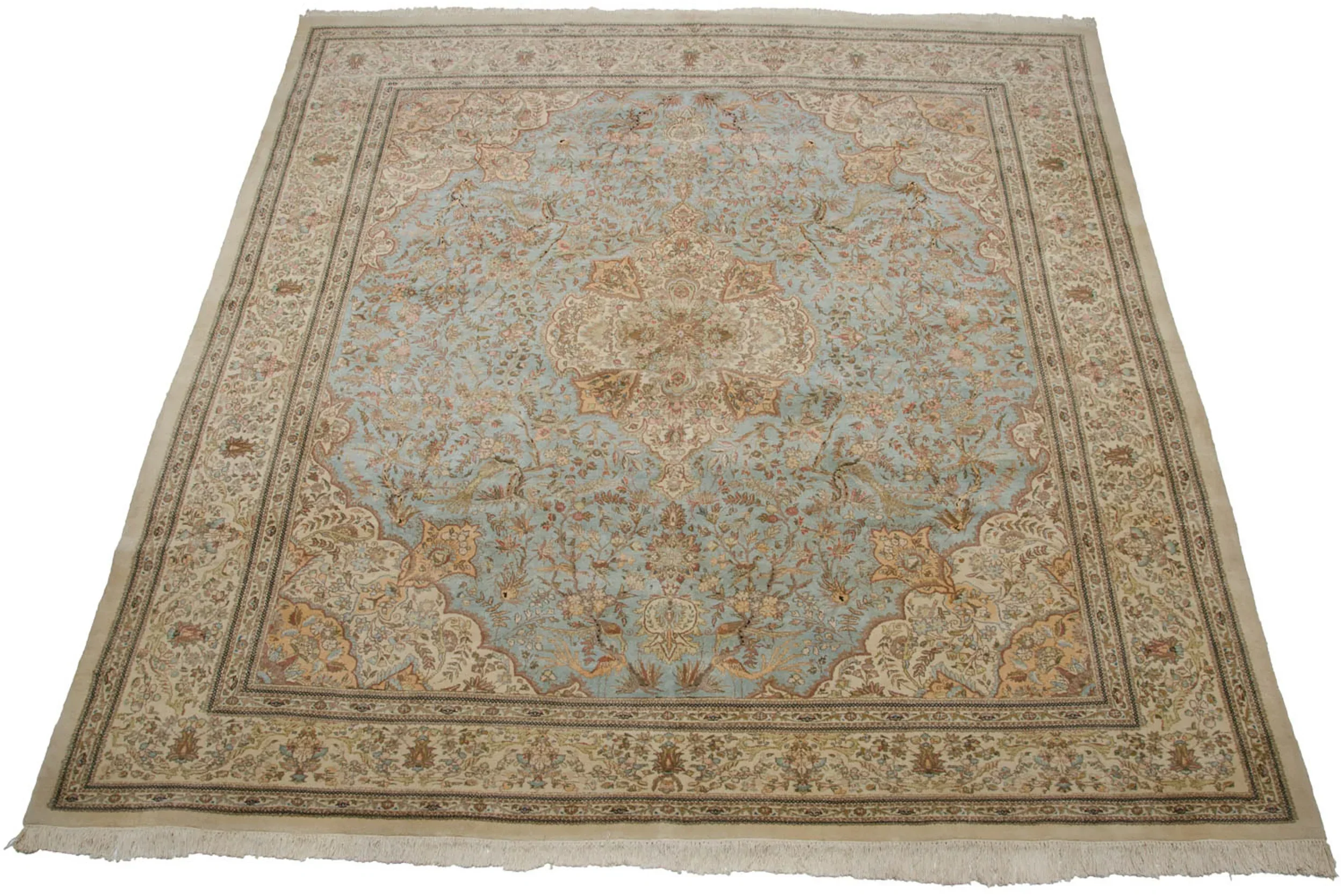 11.5x13 Vintage Tabriz Square Carpet - Image 13
