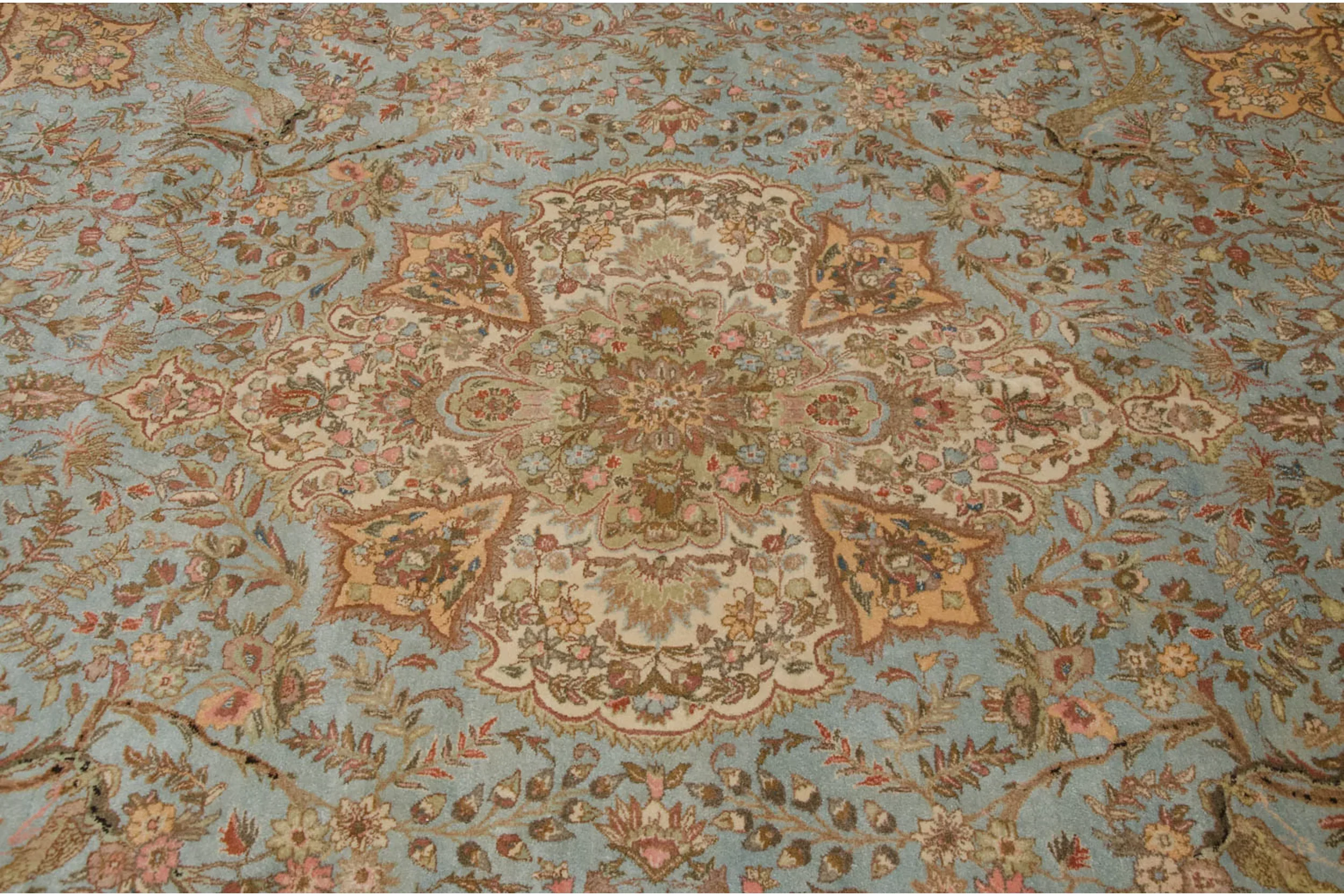 11.5x13 Vintage Tabriz Square Carpet - Image 14