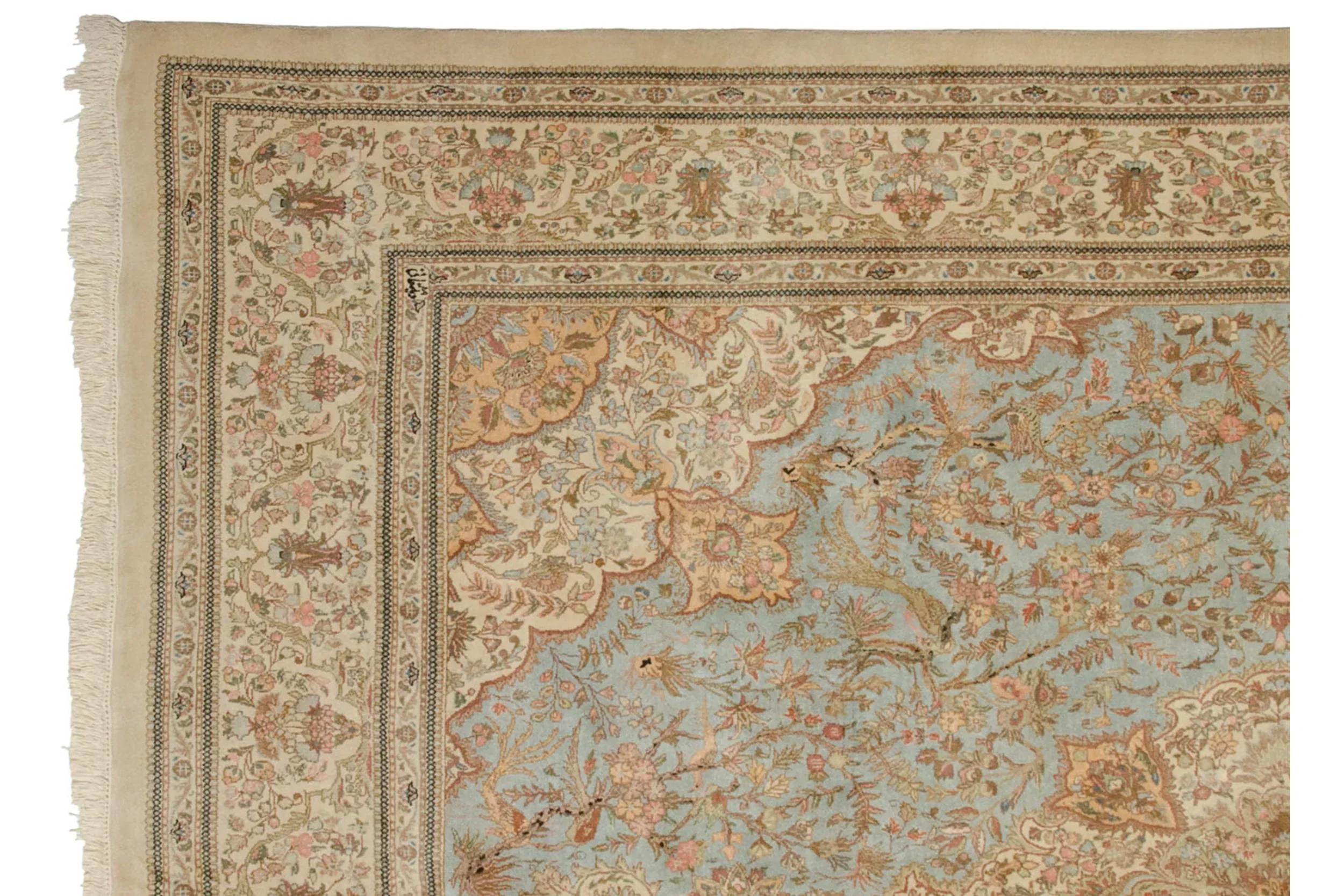 11.5x13 Vintage Tabriz Square Carpet - Image 17