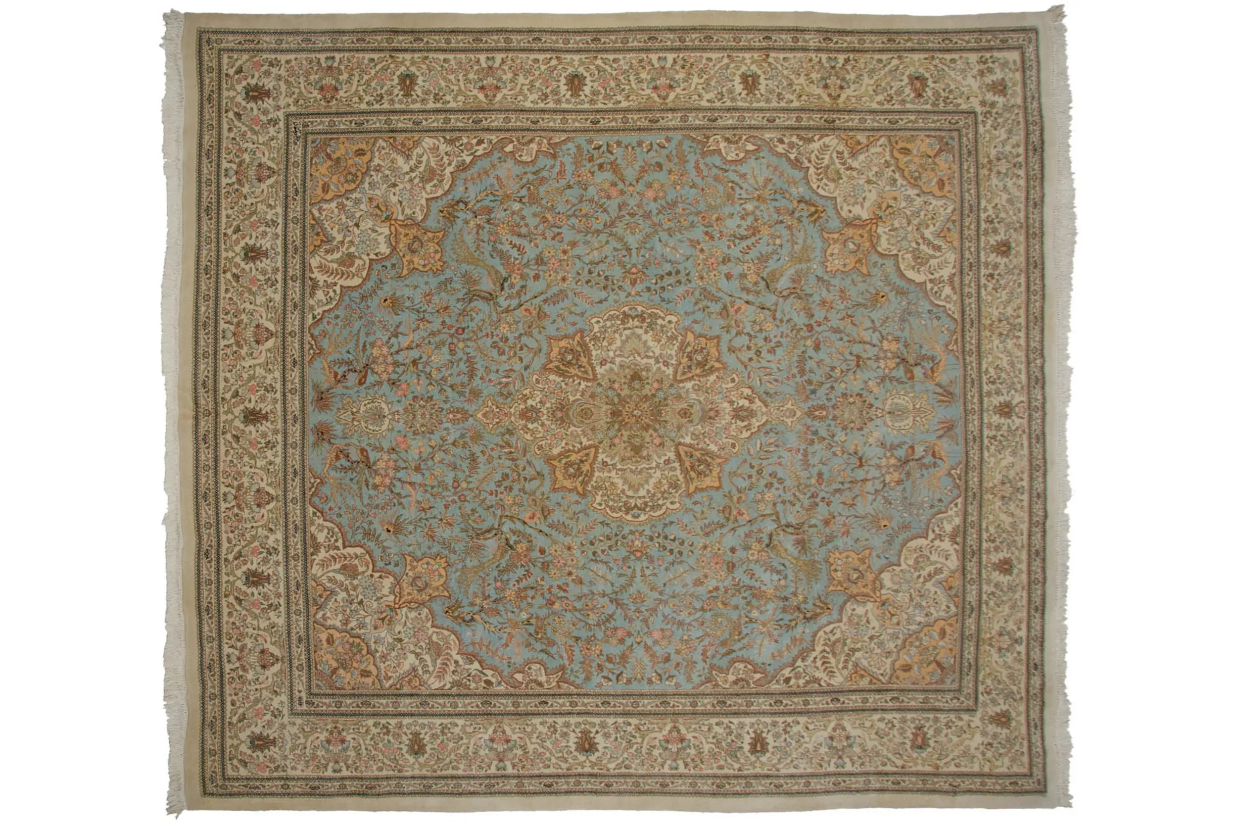 11.5x13 Vintage Tabriz Square Carpet - Image 18