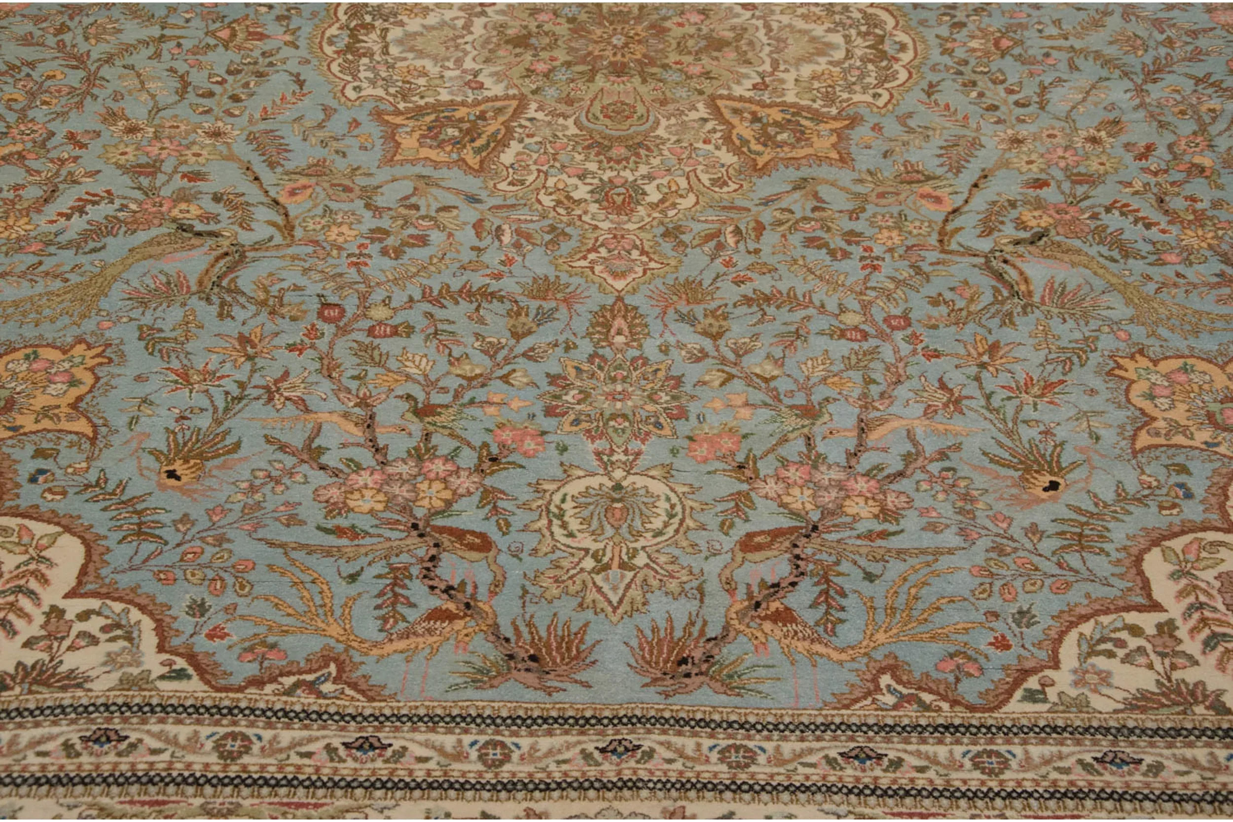 11.5x13 Vintage Tabriz Square Carpet - Image 2