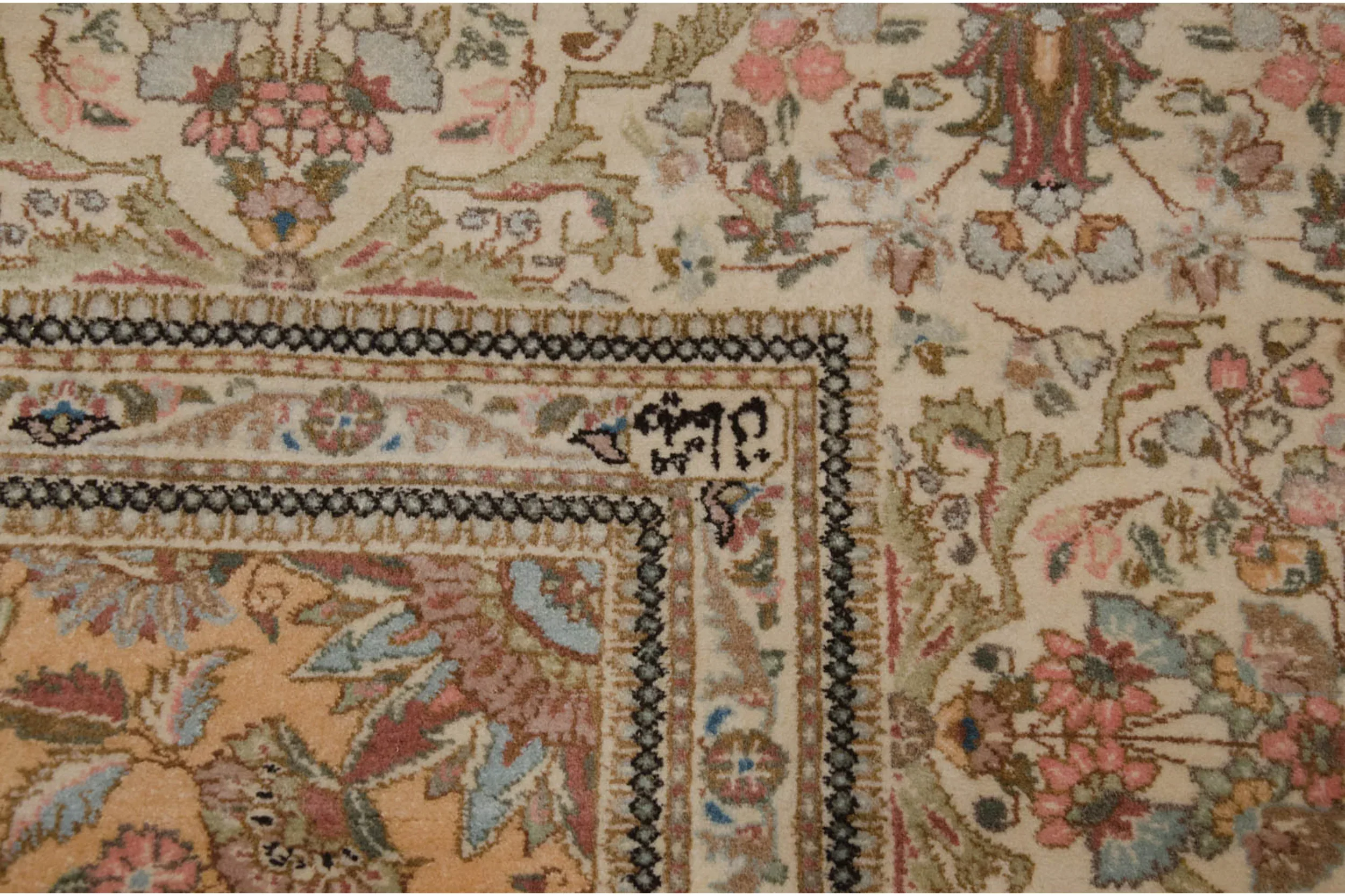 11.5x13 Vintage Tabriz Square Carpet - Image 4