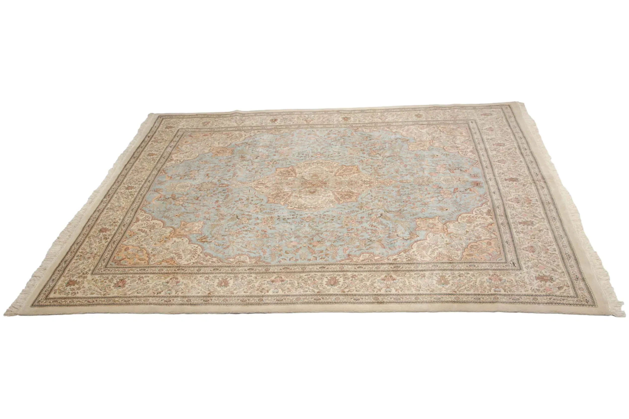 11.5x13 Vintage Tabriz Square Carpet - Image 5