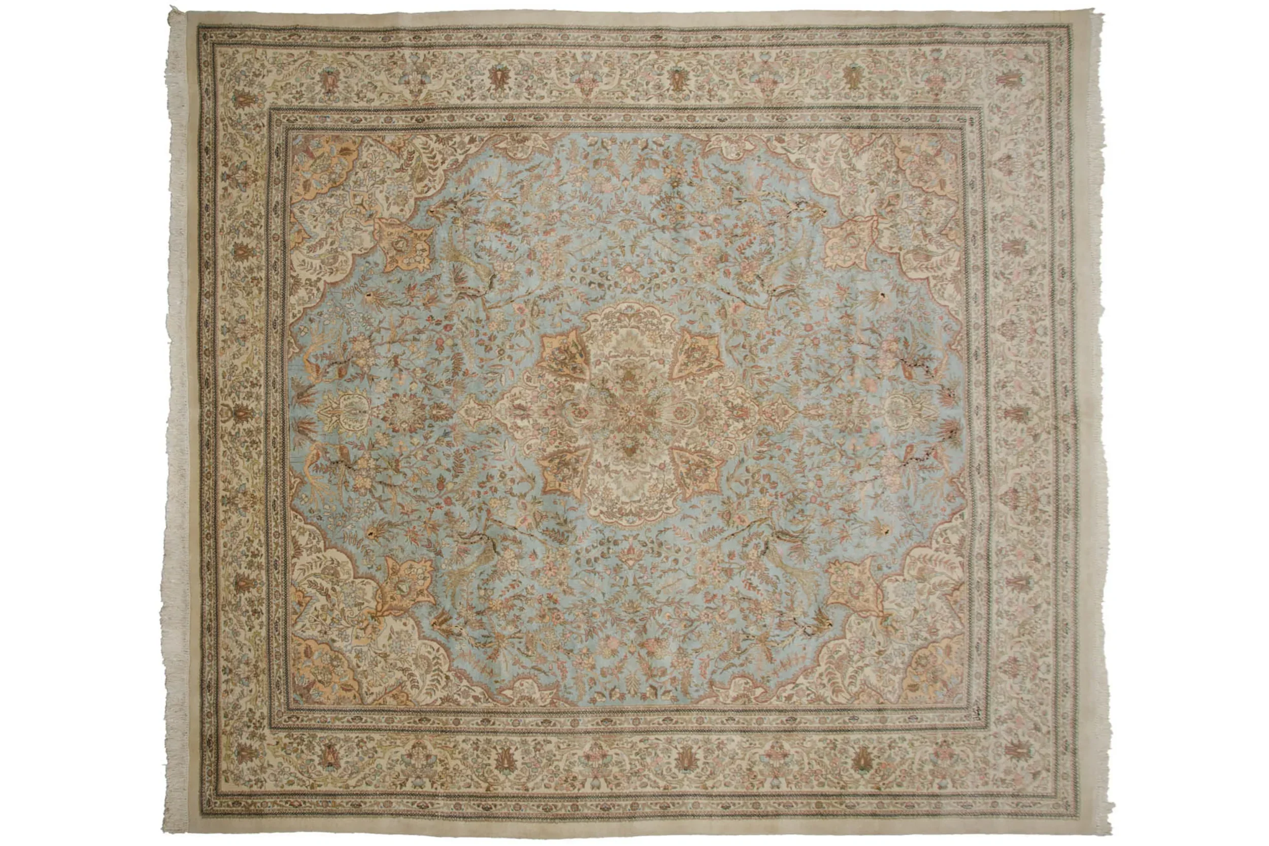 11.5x13 Vintage Tabriz Square Carpet - Image 6