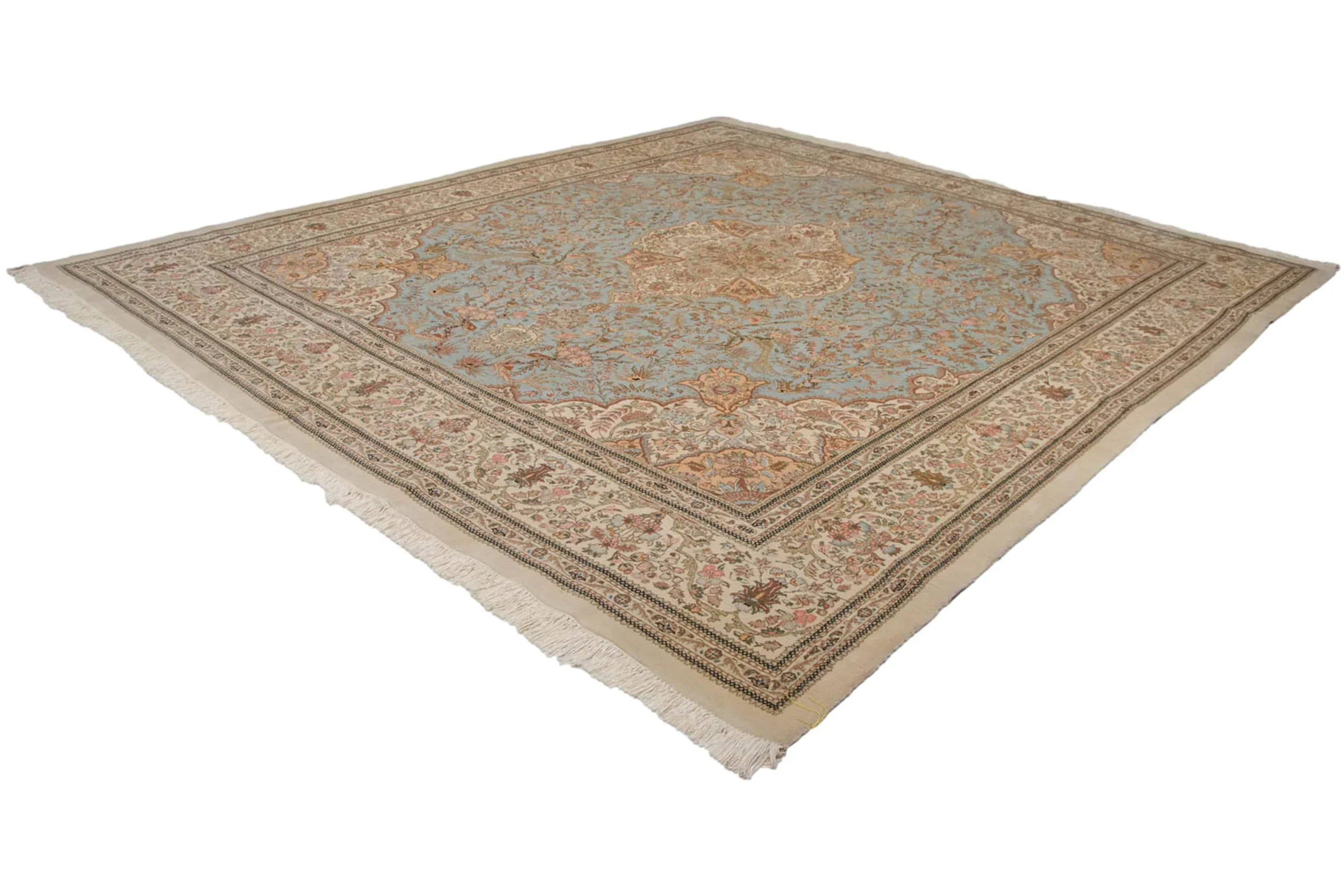 11.5x13 Vintage Tabriz Square Carpet - Image 7