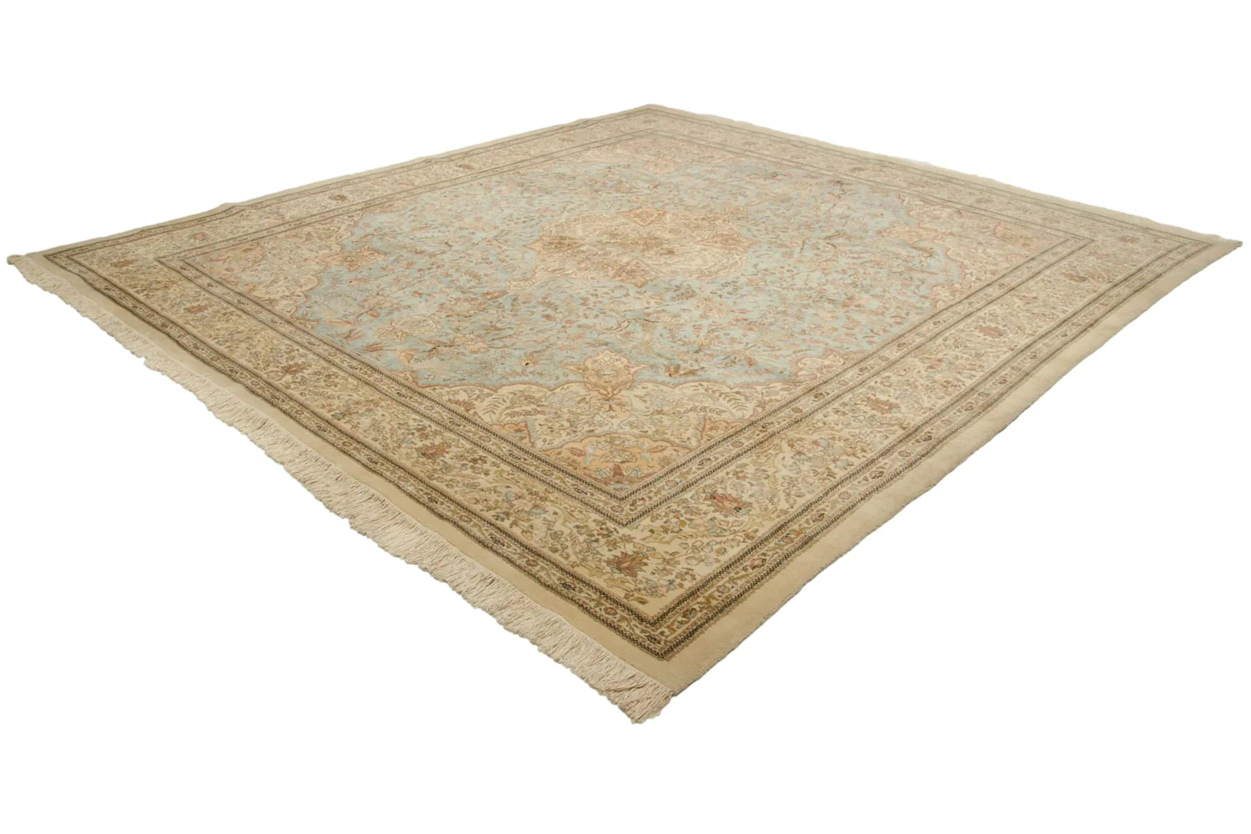 11.5x13 Vintage Tabriz Square Carpet - Image 8