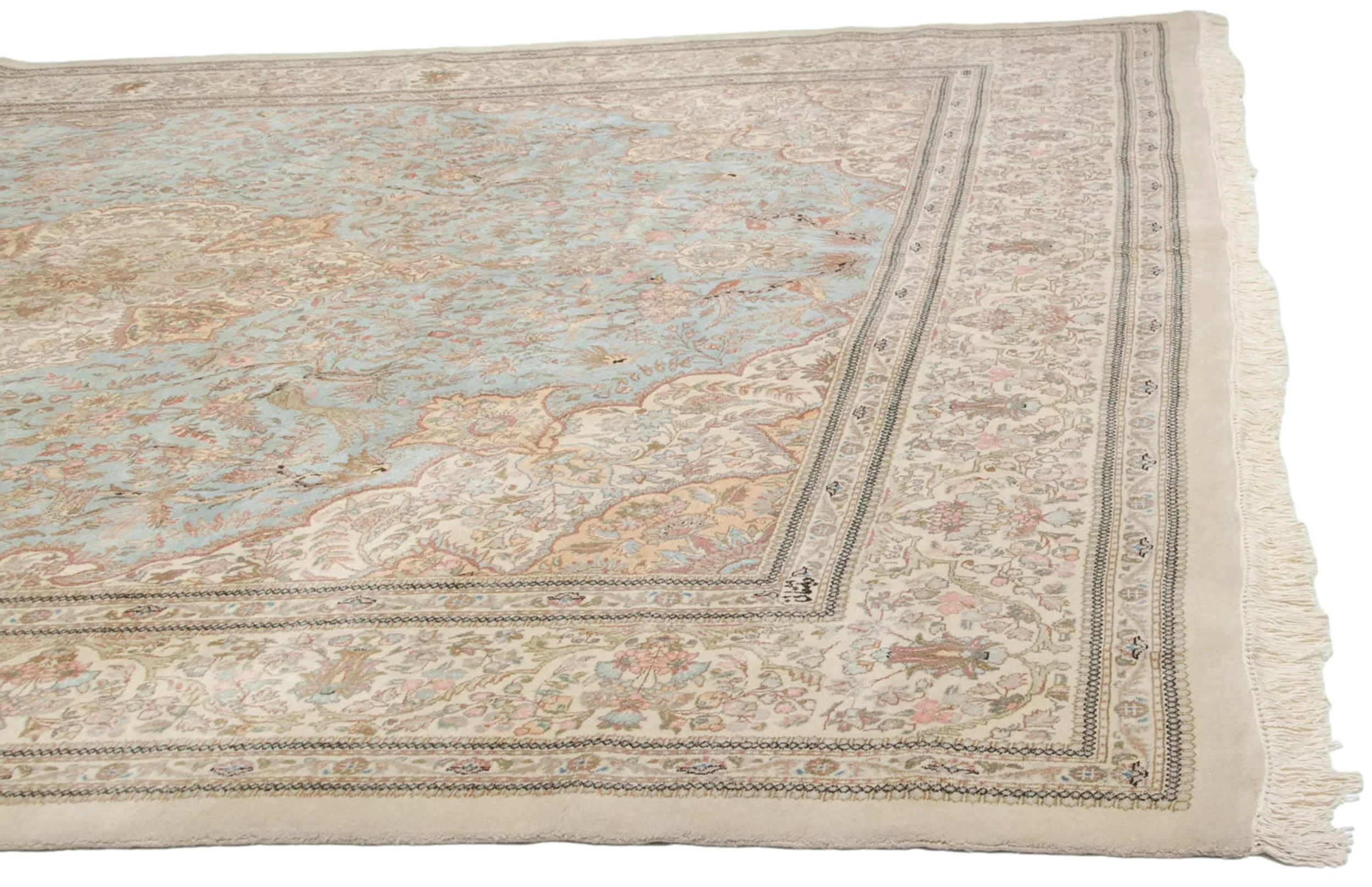 11.5x13 Vintage Tabriz Square Carpet - Image 9