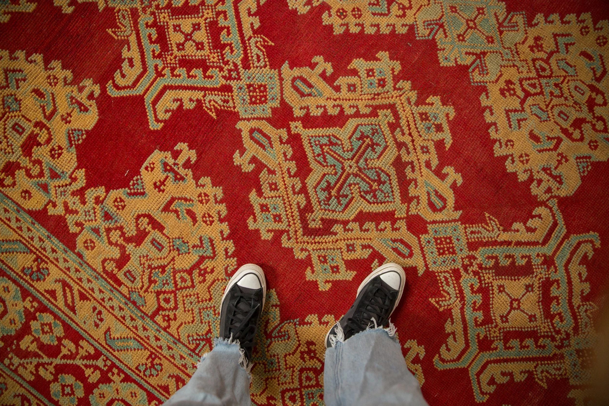 11.5x14.5 Vintage Oushak Carpet - Image 2