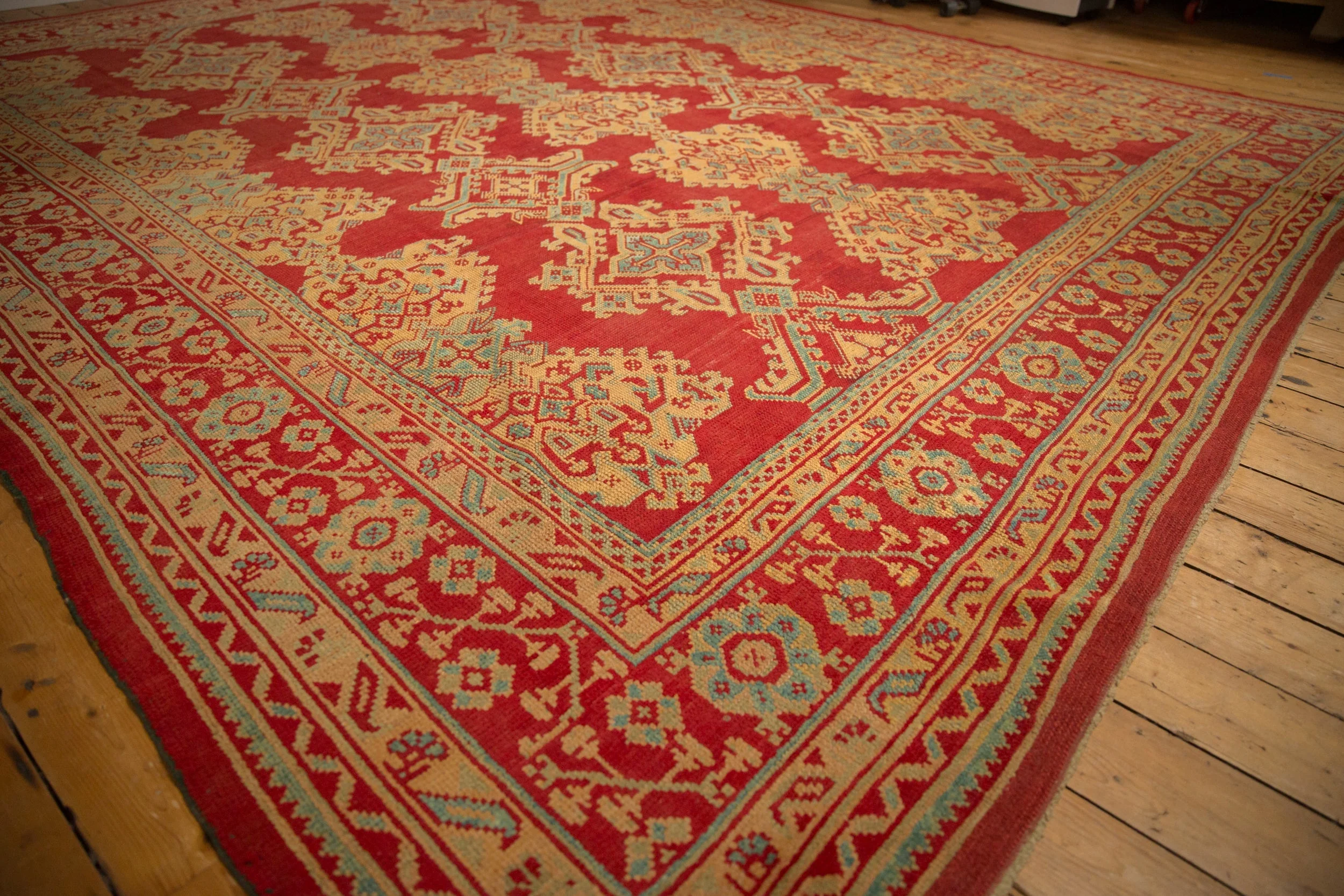 11.5x14.5 Vintage Oushak Carpet - Image 4