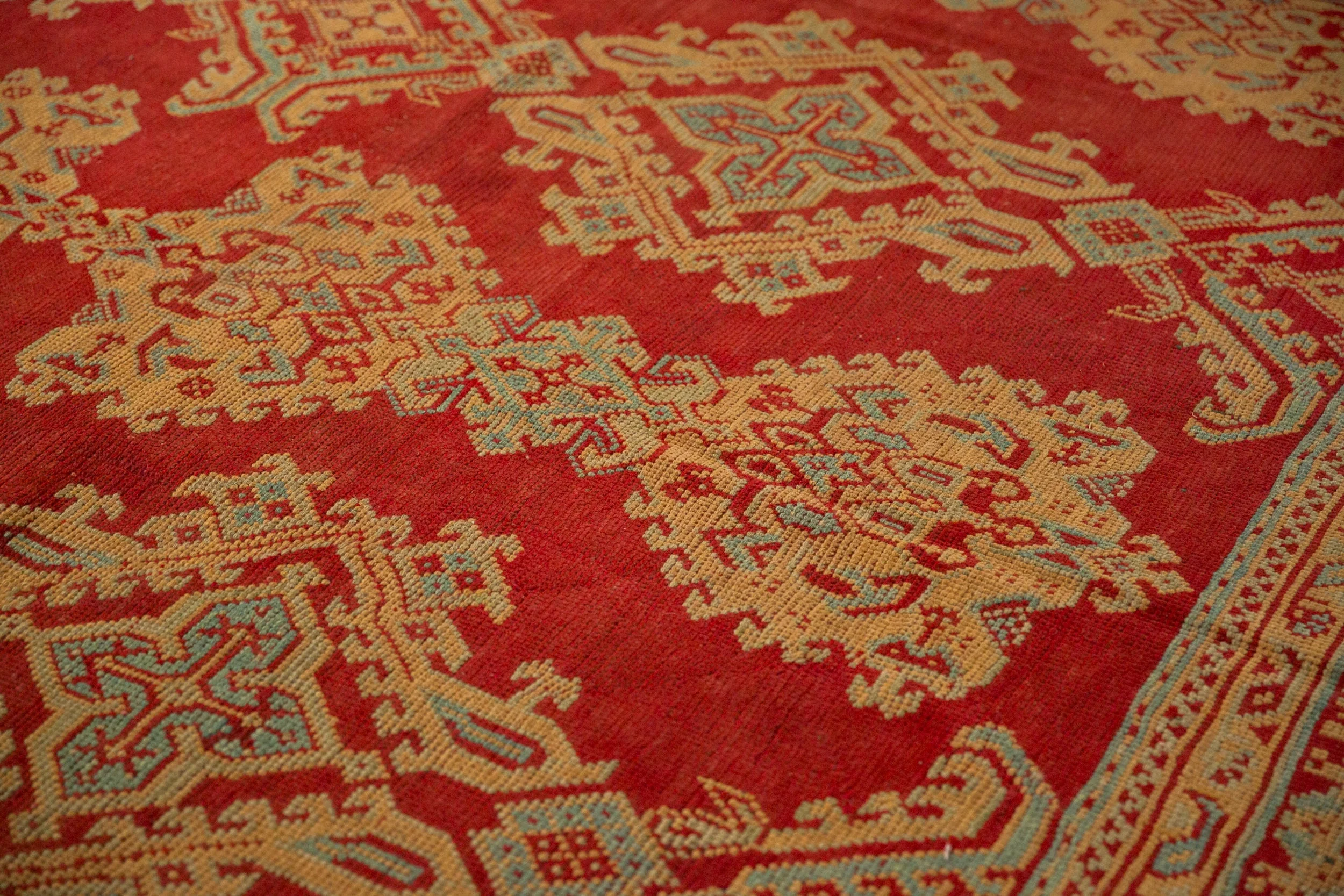 11.5x14.5 Vintage Oushak Carpet - Image 8