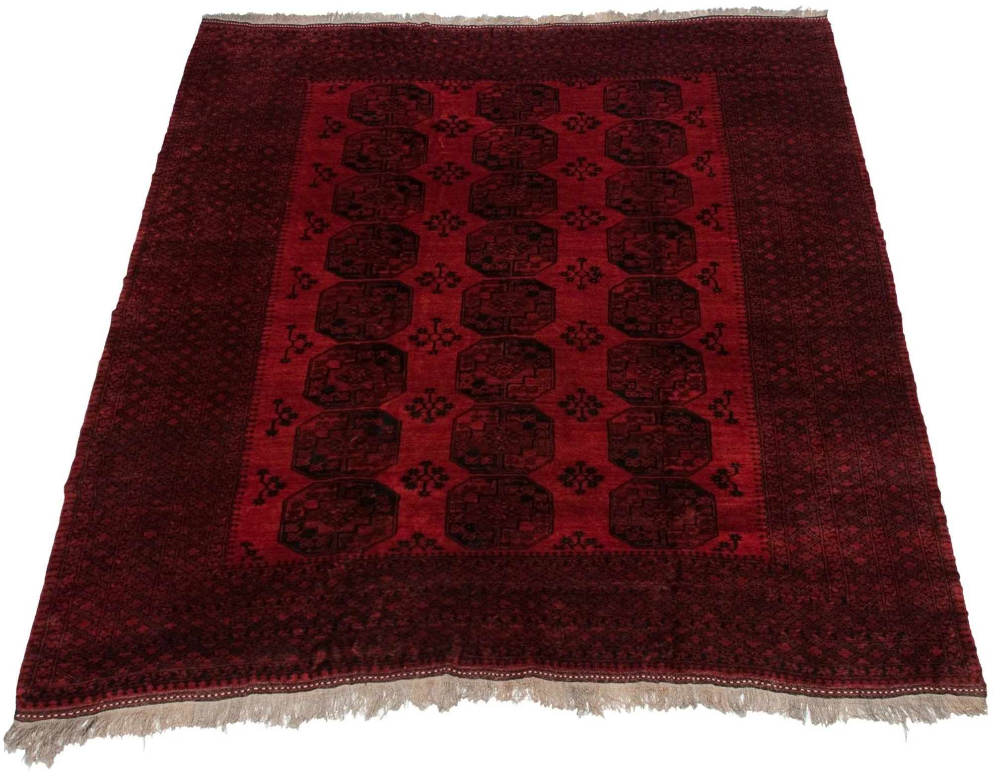 11.5x14 Vintage Afghani Ersari Design Carpet - Image 2