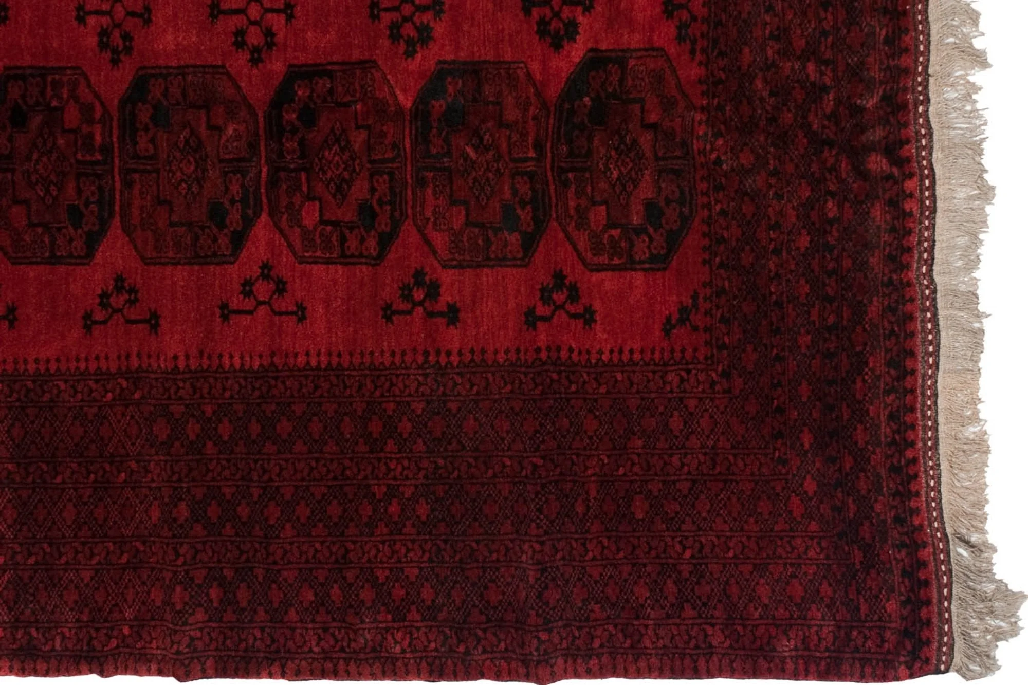 11.5x14 Vintage Afghani Ersari Design Carpet - Image 3