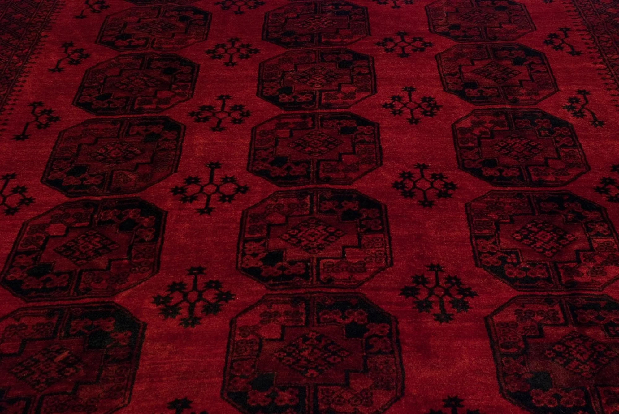 11.5x14 Vintage Afghani Ersari Design Carpet - Image 8