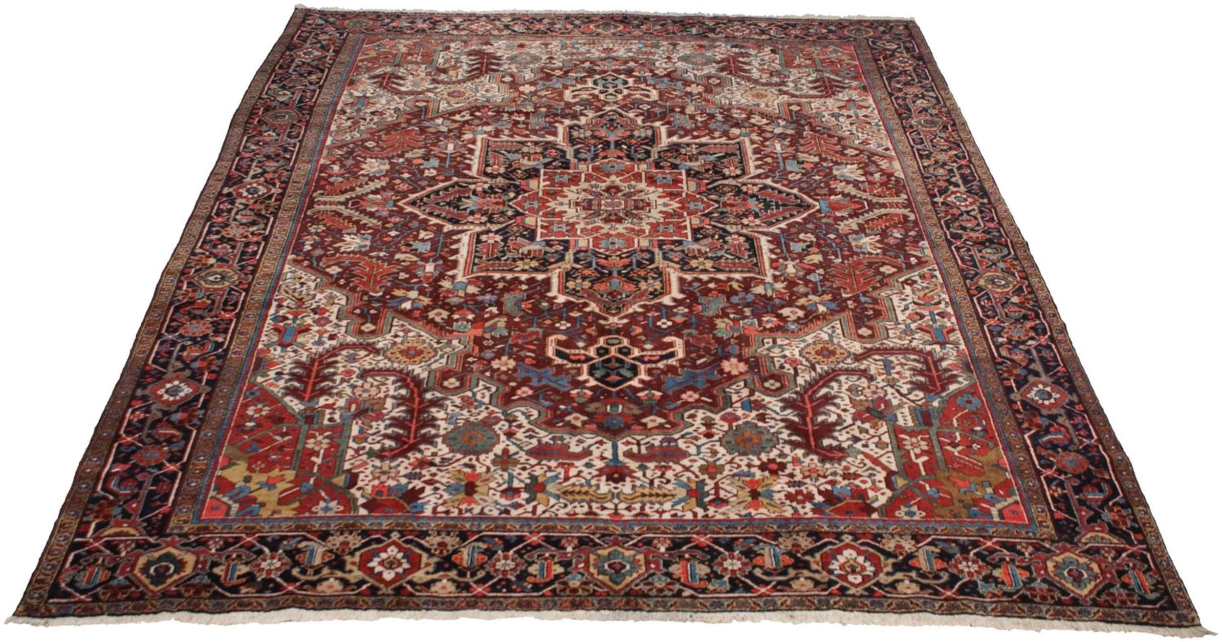 11.5x14 Vintage Heriz Carpet - Image 4