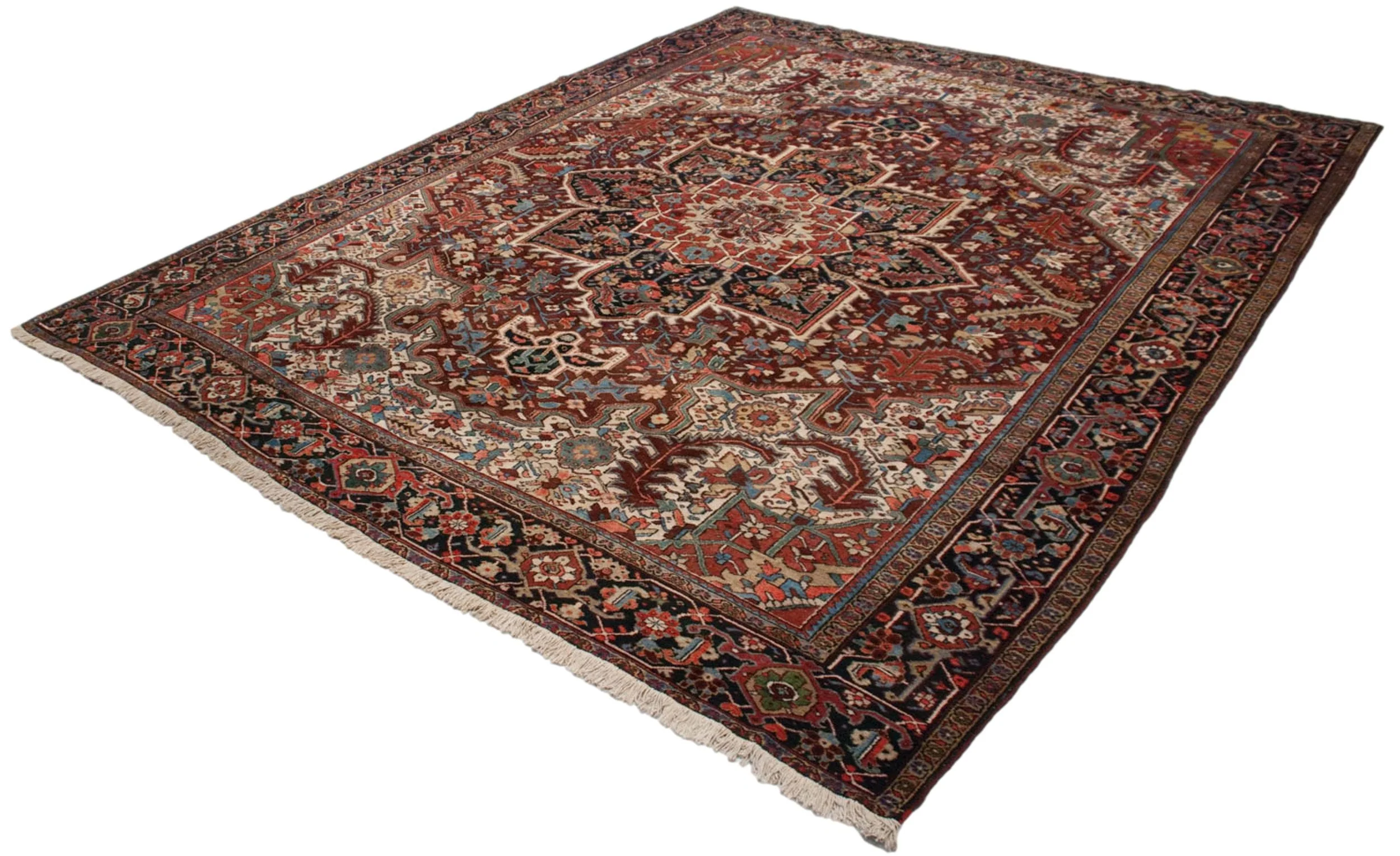 11.5x14 Vintage Heriz Carpet - Image 5