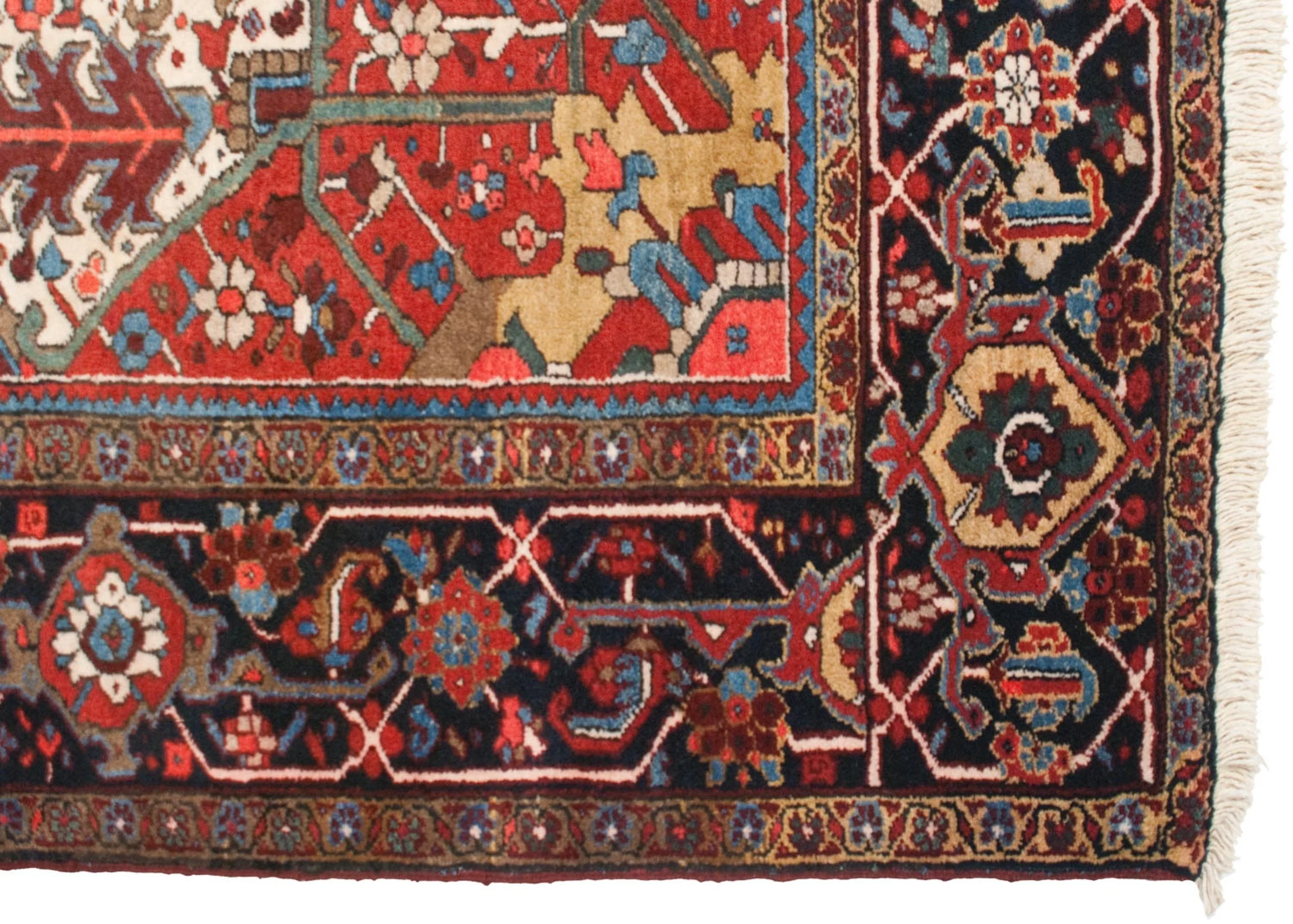 11.5x14 Vintage Heriz Carpet - Image 9