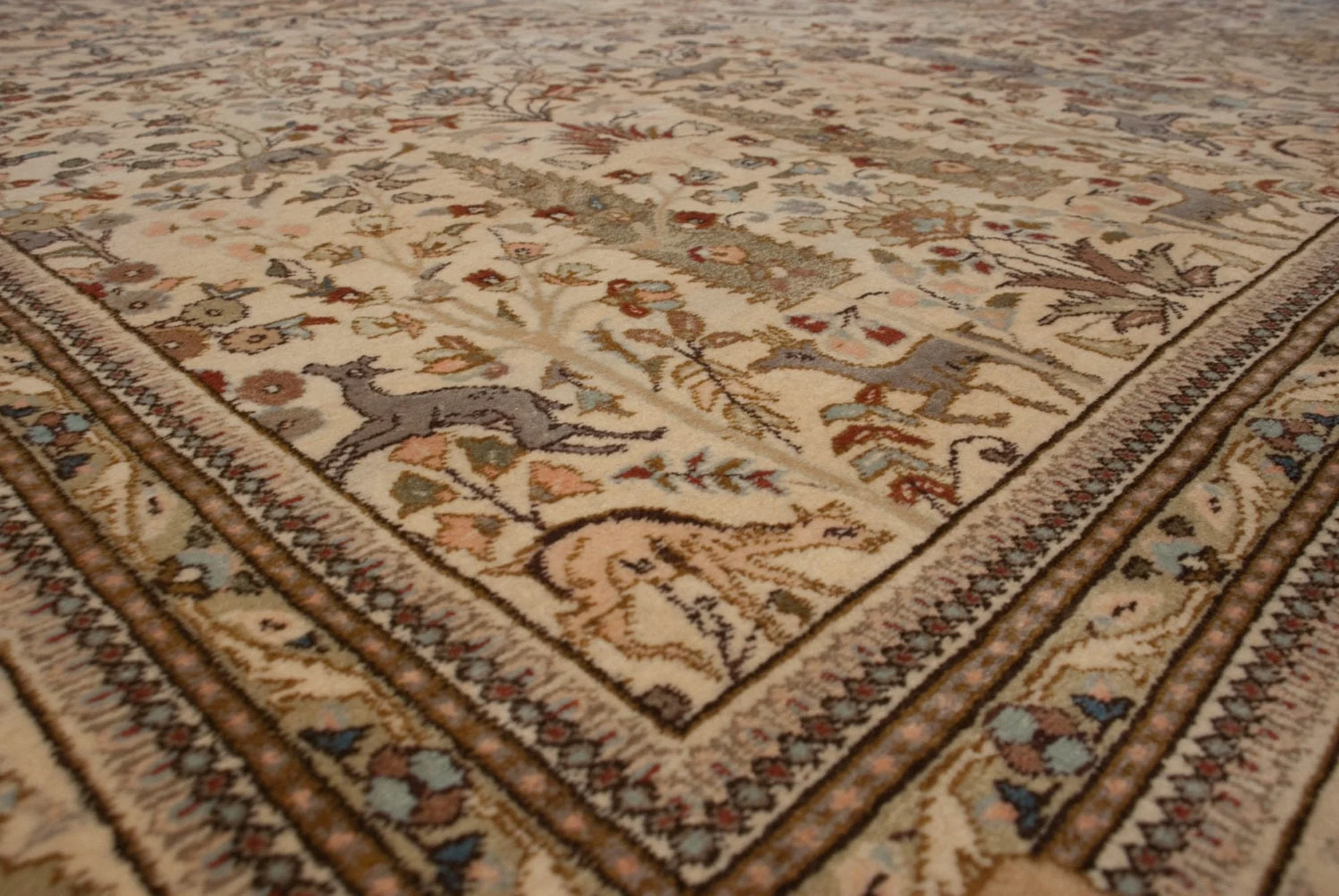 11.5x15.5 Vintage Tabriz Carpet - Image 3