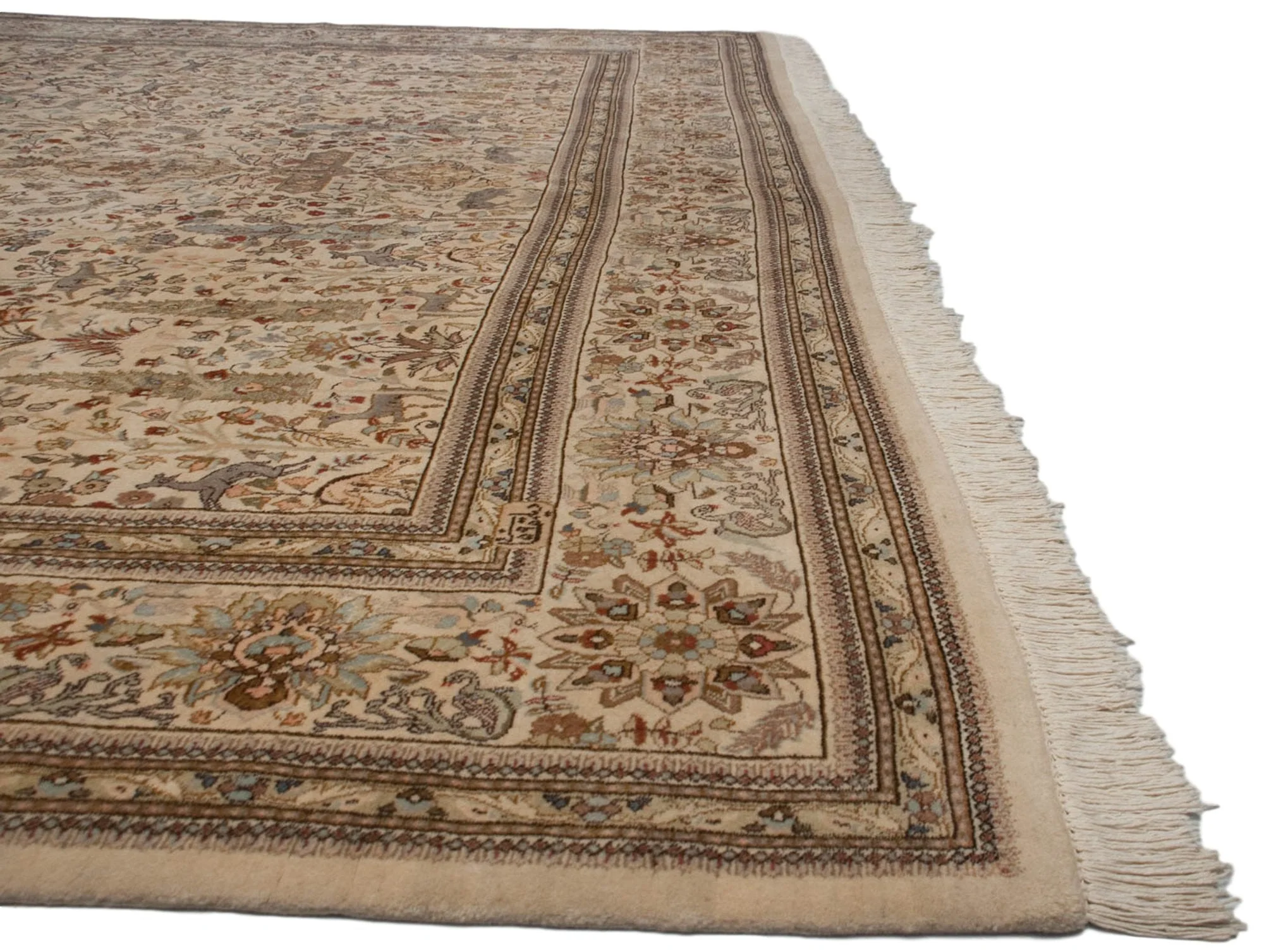 11.5x15.5 Vintage Tabriz Carpet - Image 4