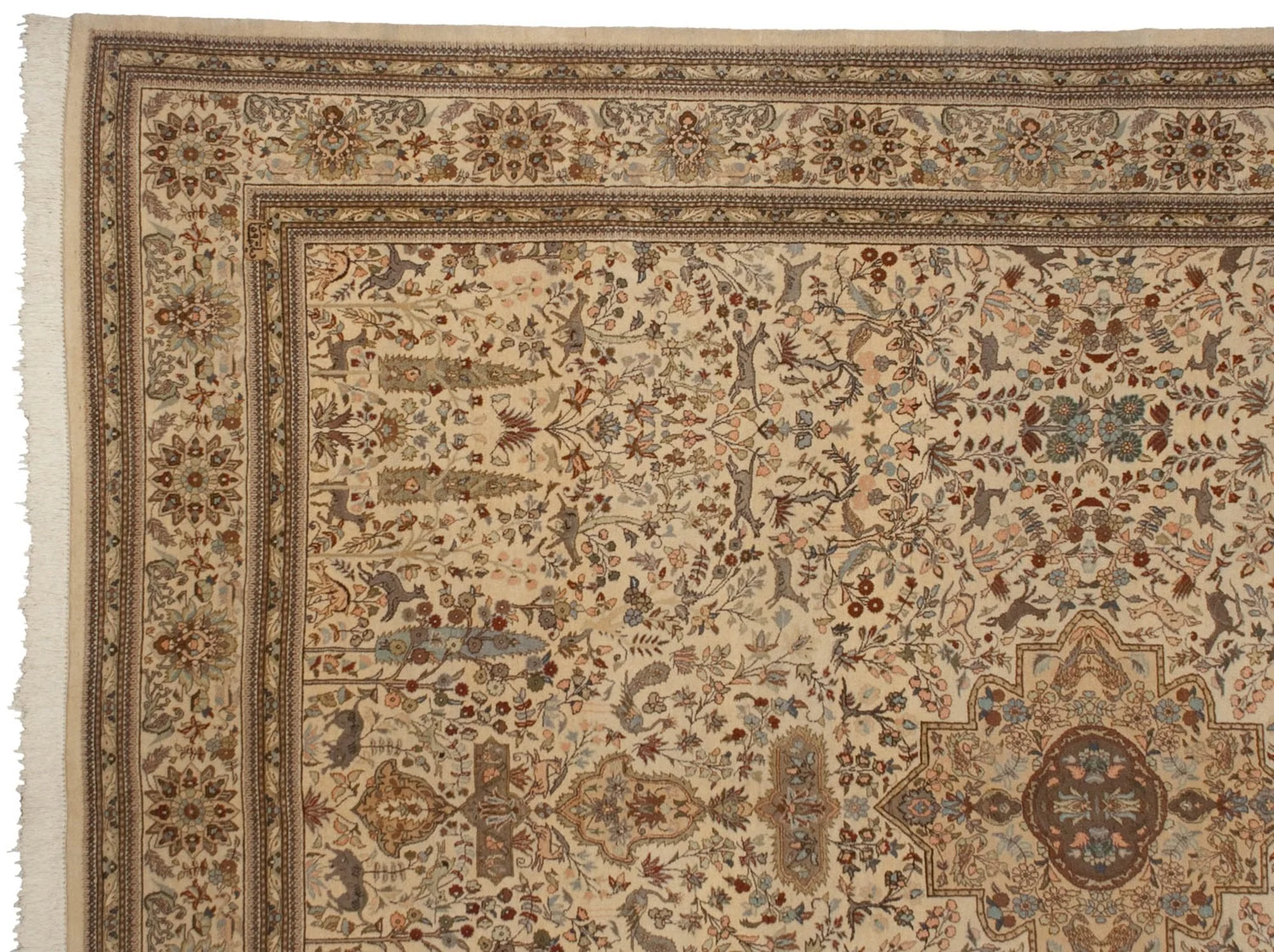 11.5x15.5 Vintage Tabriz Carpet - Image 7