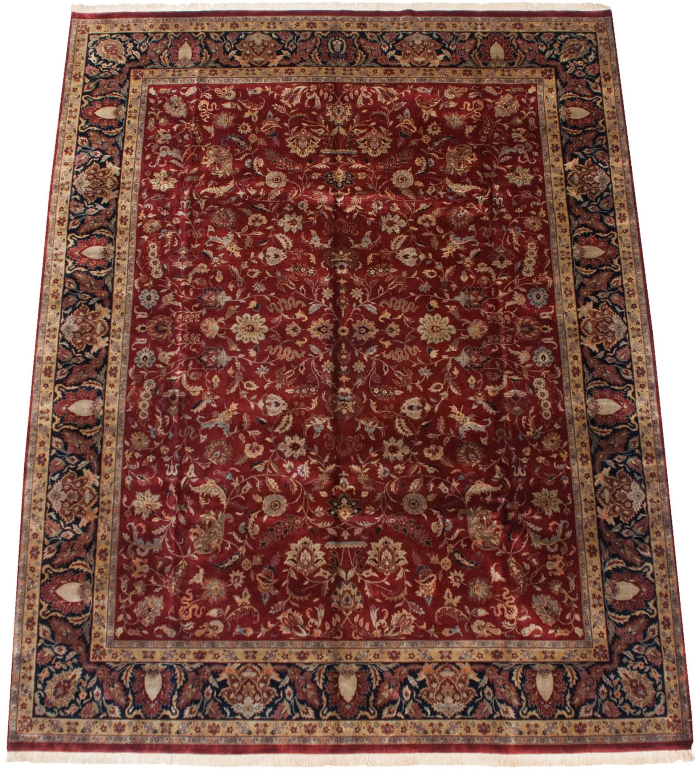 11.5x15 Fine Indian Mohajeran Sarouk Design Carpet - Image 2