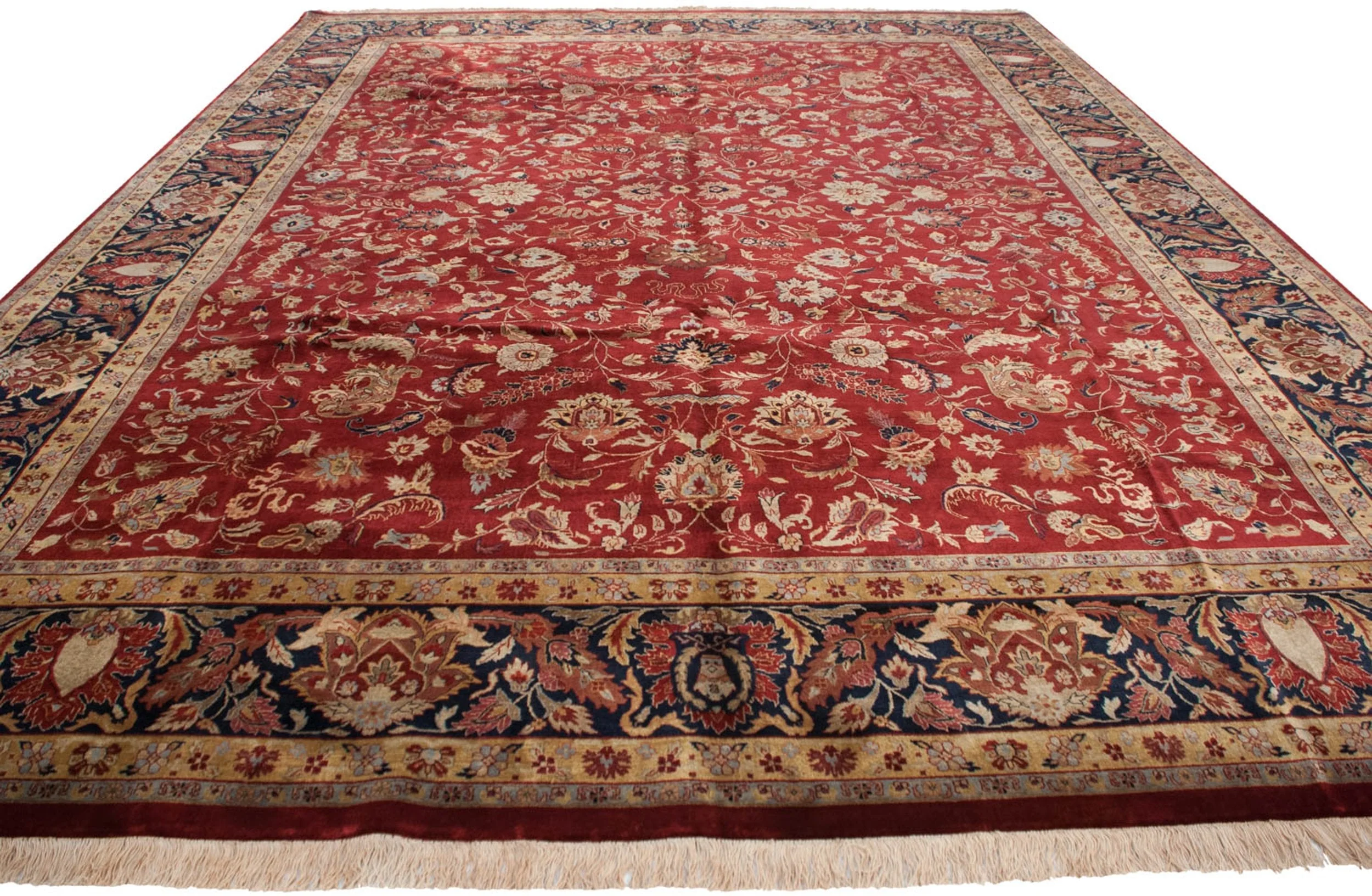 11.5x15 Fine Indian Mohajeran Sarouk Design Carpet - Image 3