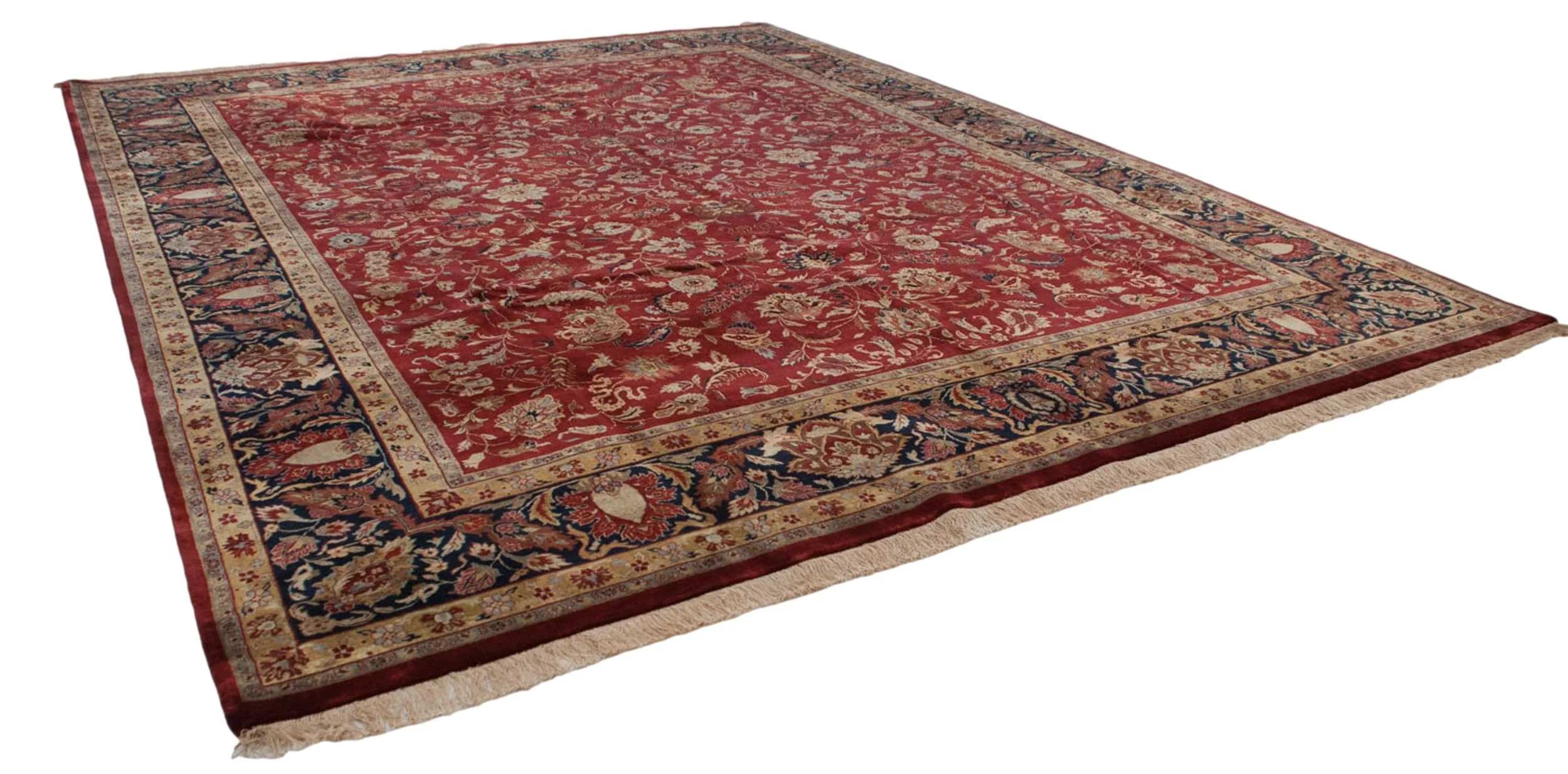 11.5x15 Fine Indian Mohajeran Sarouk Design Carpet - Image 4