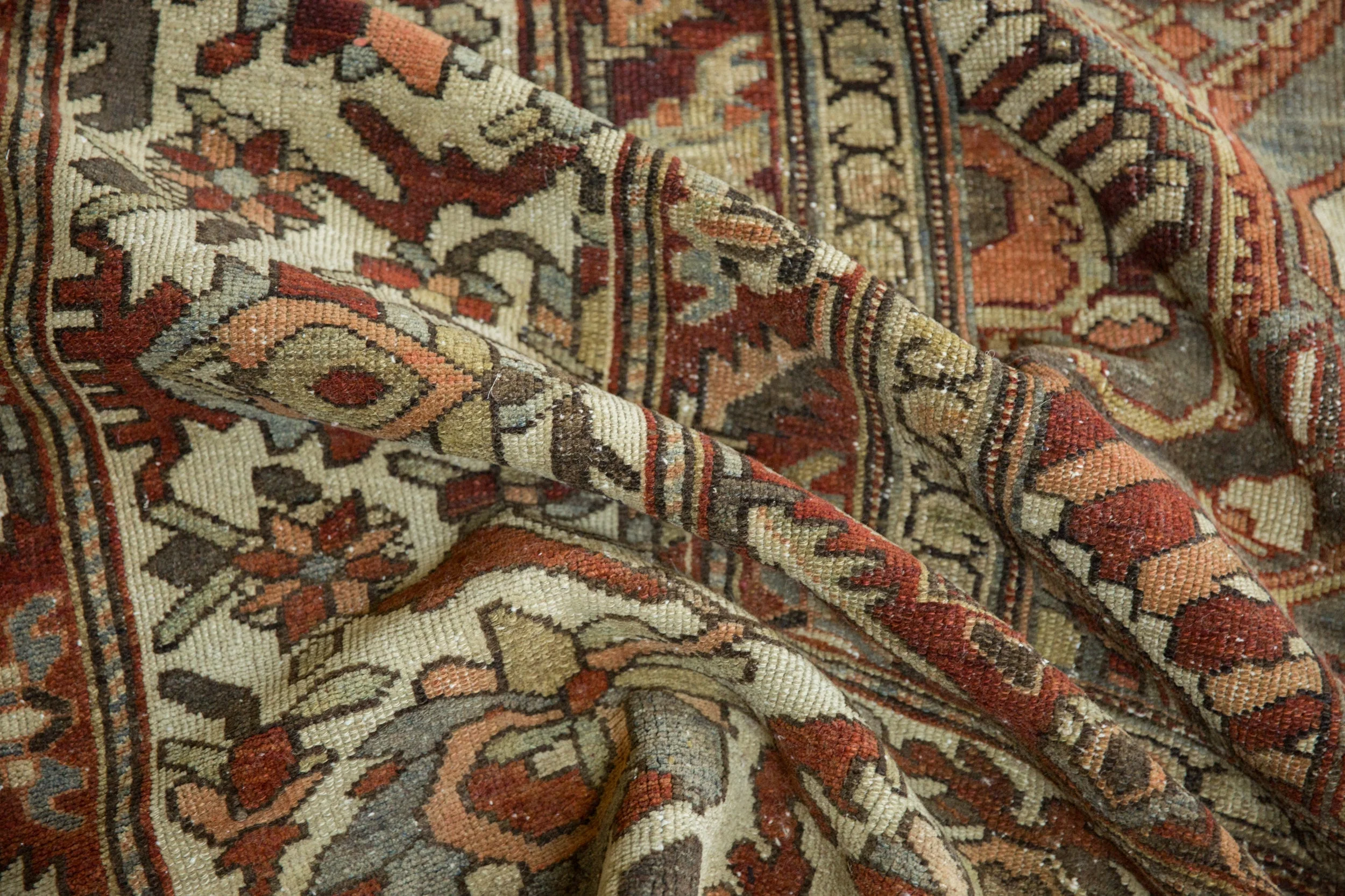 11.5x15 Vintage Distressed Baktiari Carpet - Image 14