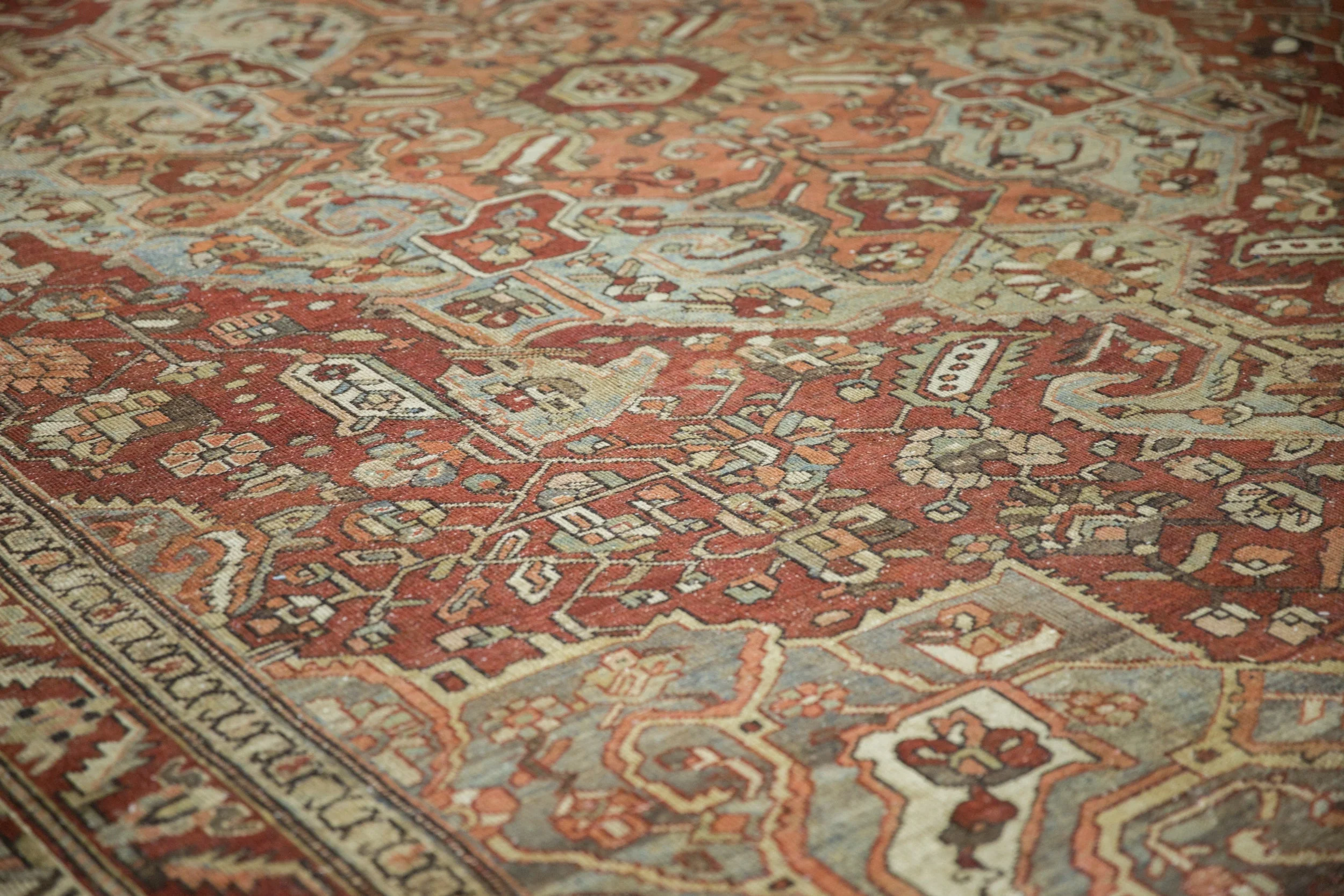 11.5x15 Vintage Distressed Baktiari Carpet - Image 5