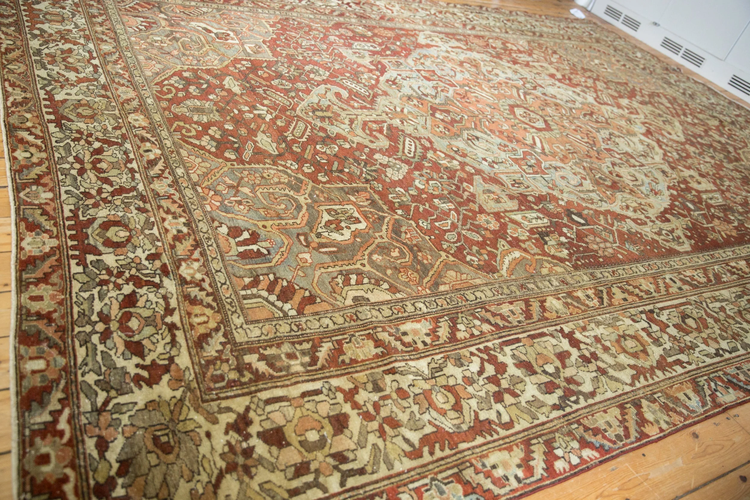11.5x15 Vintage Distressed Baktiari Carpet - Image 7