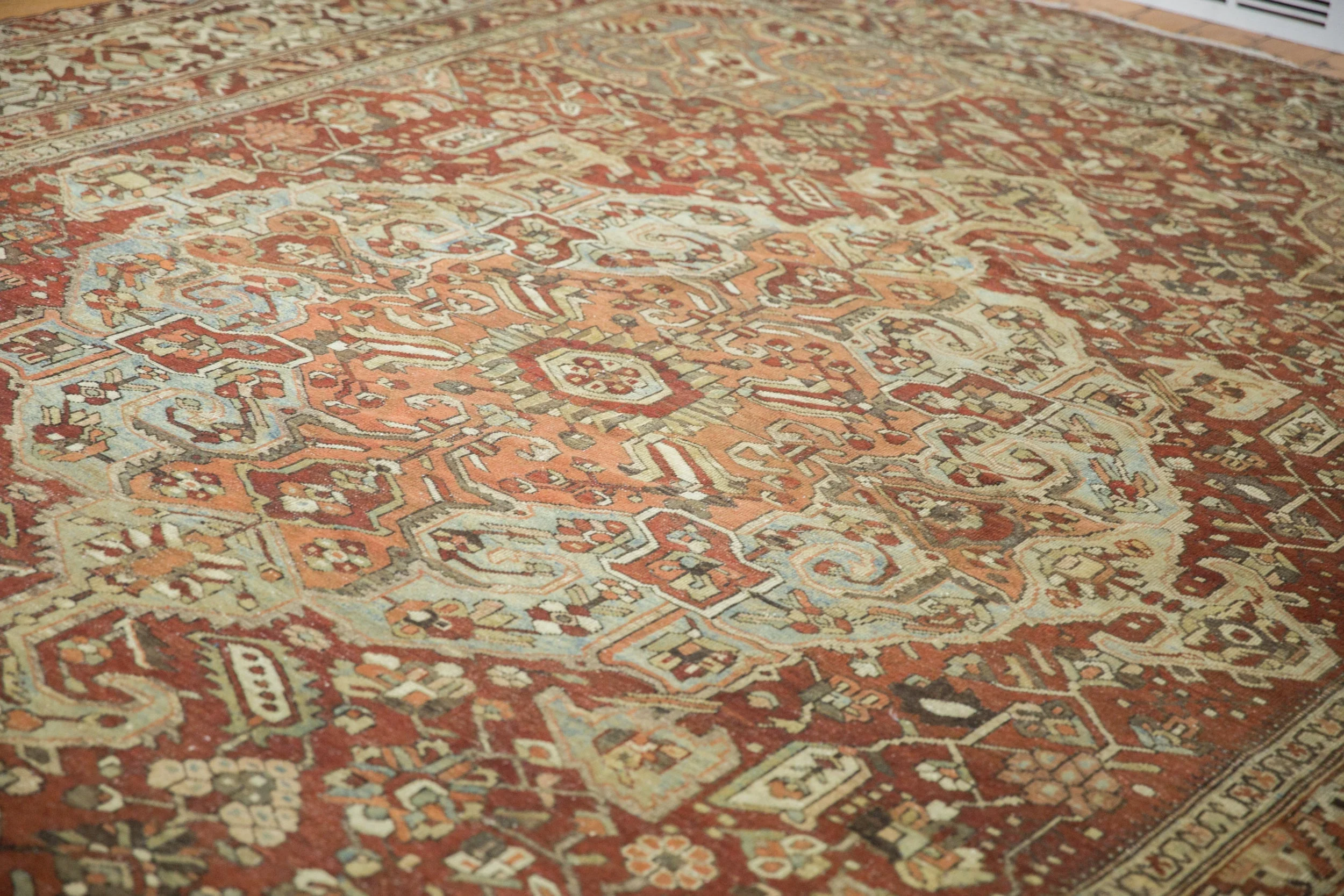 11.5x15 Vintage Distressed Baktiari Carpet - Image 8