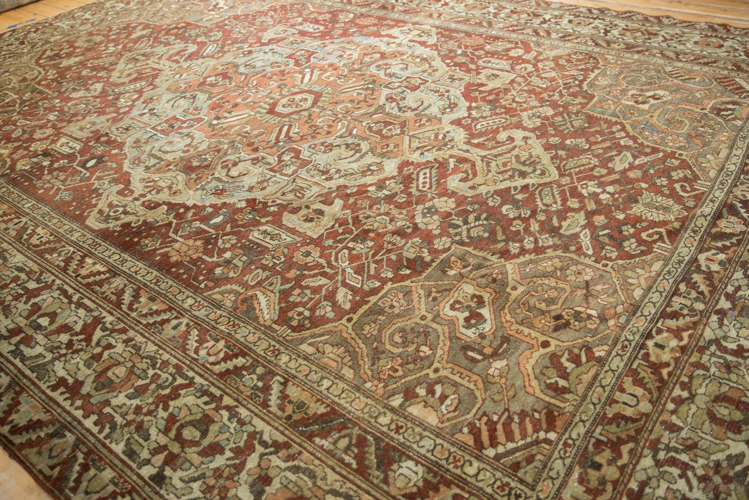 11.5x15 Vintage Distressed Baktiari Carpet - Image 9