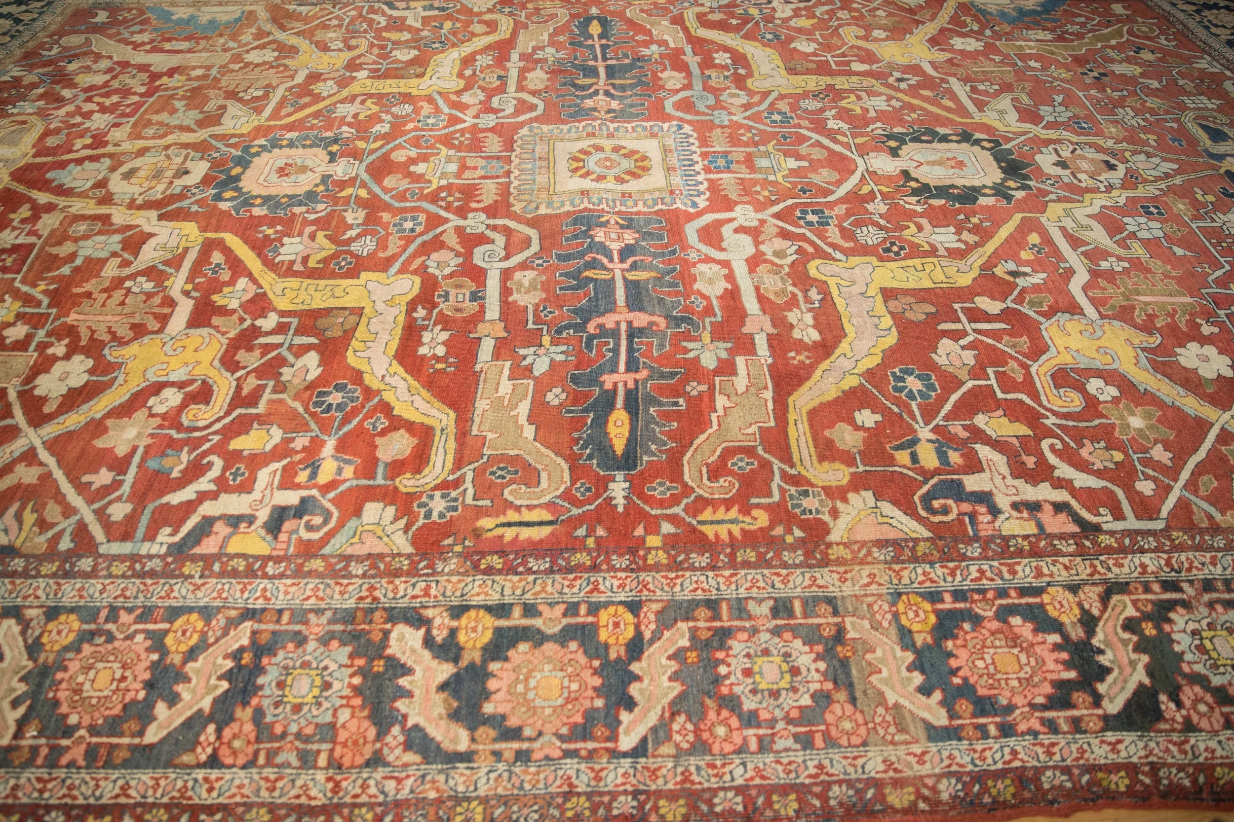 11.5x16.5 Antique Heriz Carpet - Image 8