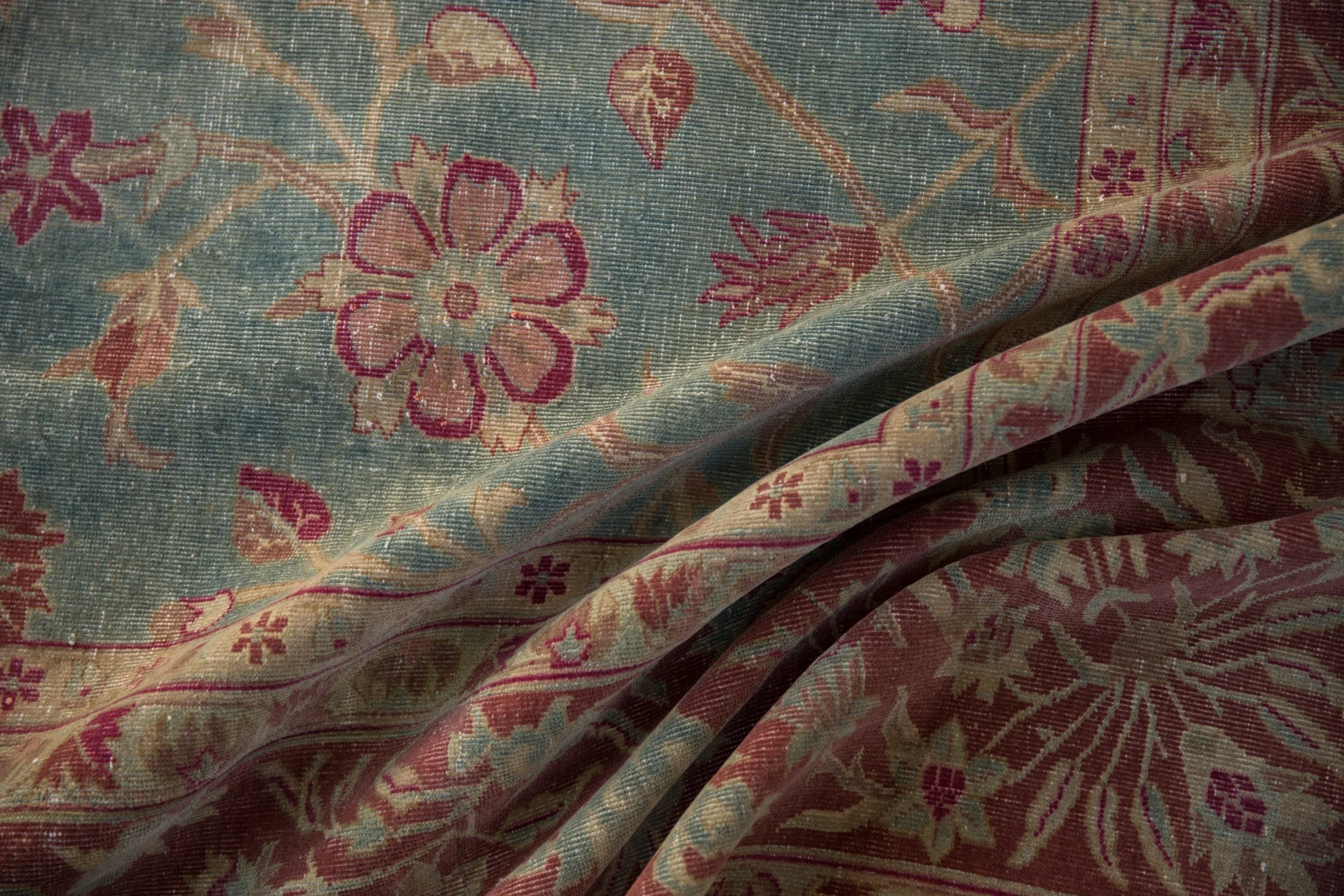 11.5x17 Vintage Distressed Yezd Carpet - Image 10