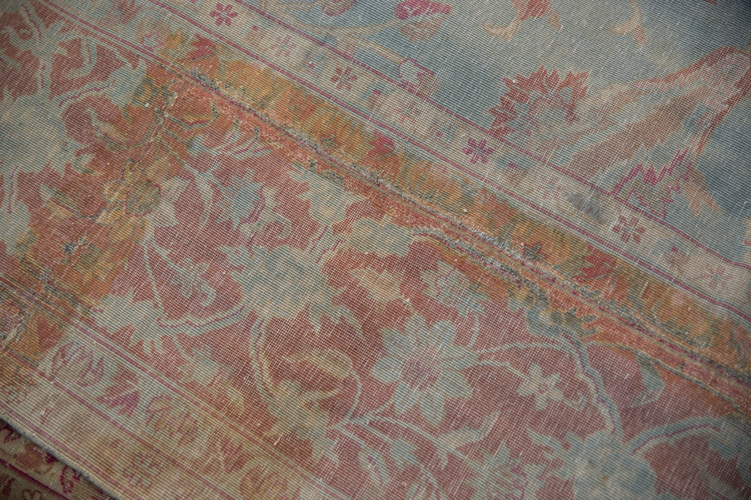 11.5x17 Vintage Distressed Yezd Carpet - Image 12