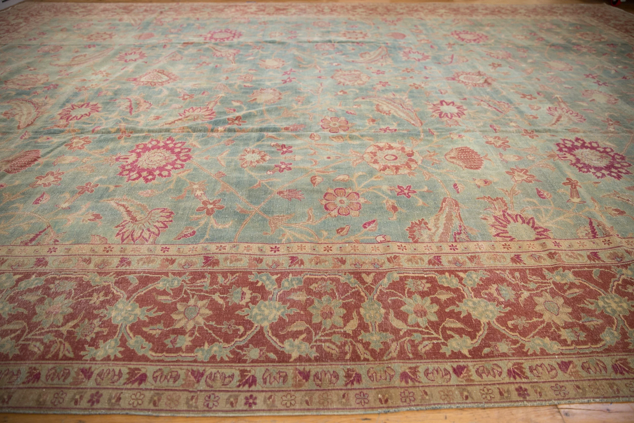 11.5x17 Vintage Distressed Yezd Carpet - Image 6