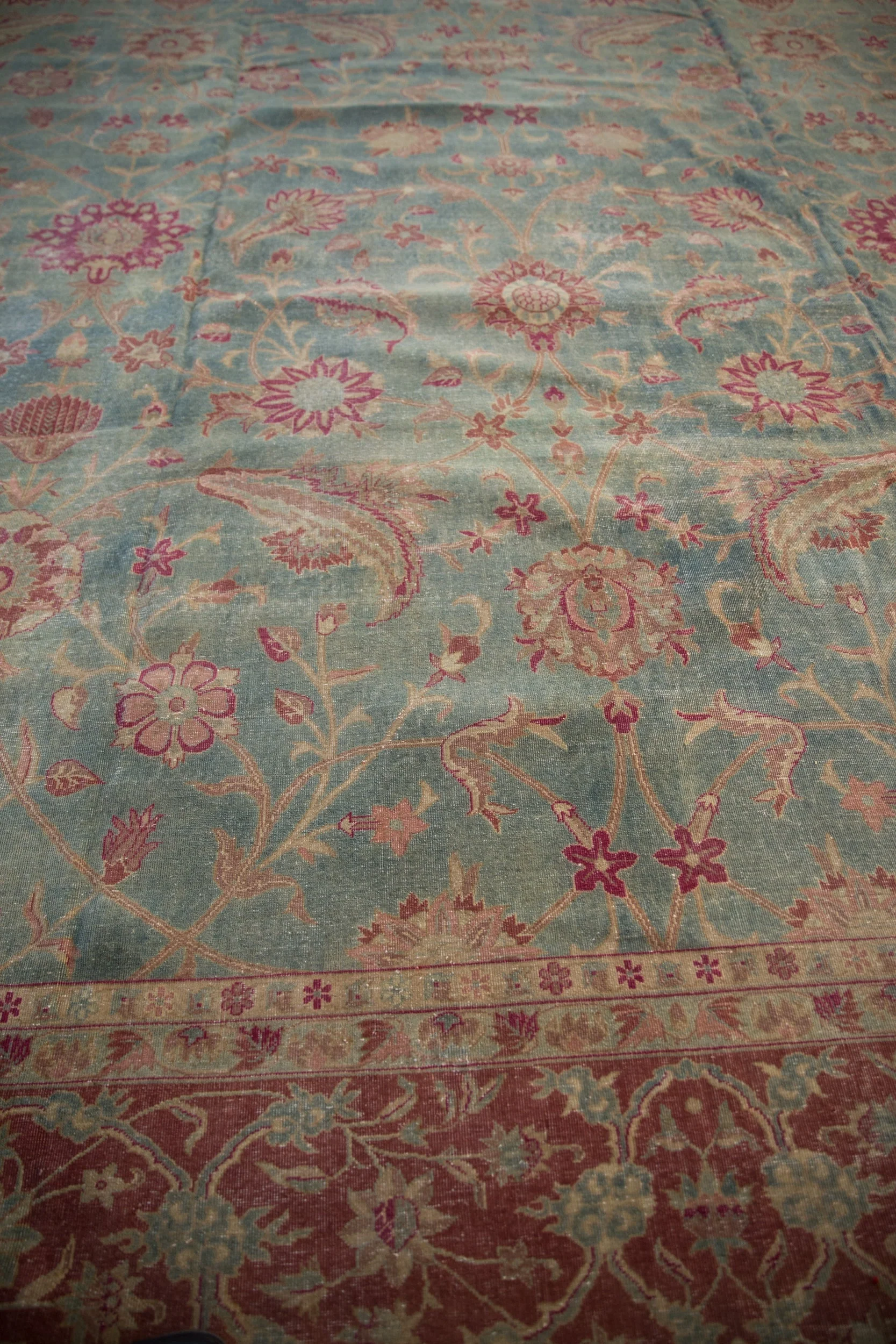 11.5x17 Vintage Distressed Yezd Carpet - Image 8