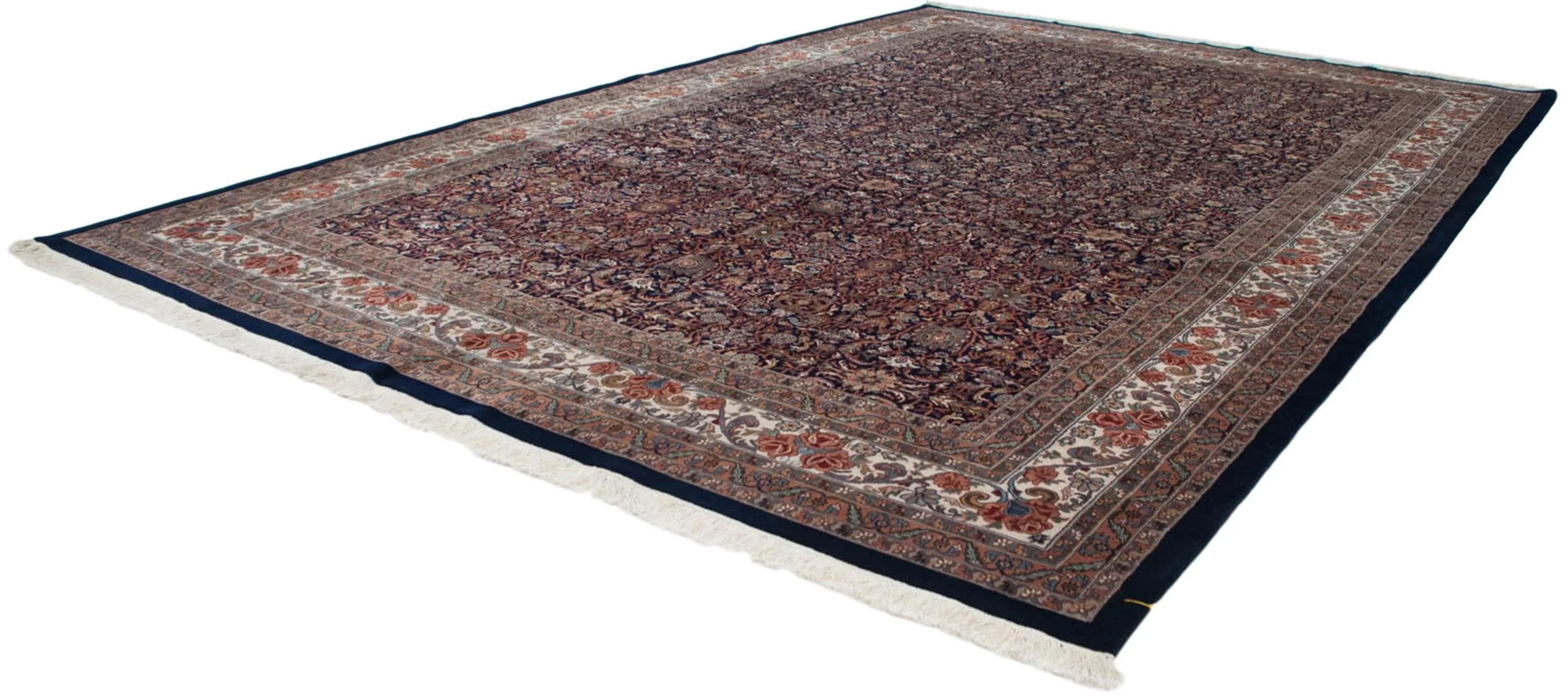 11.5x18 Vintage Indian Bijar Design Carpet - Image 9