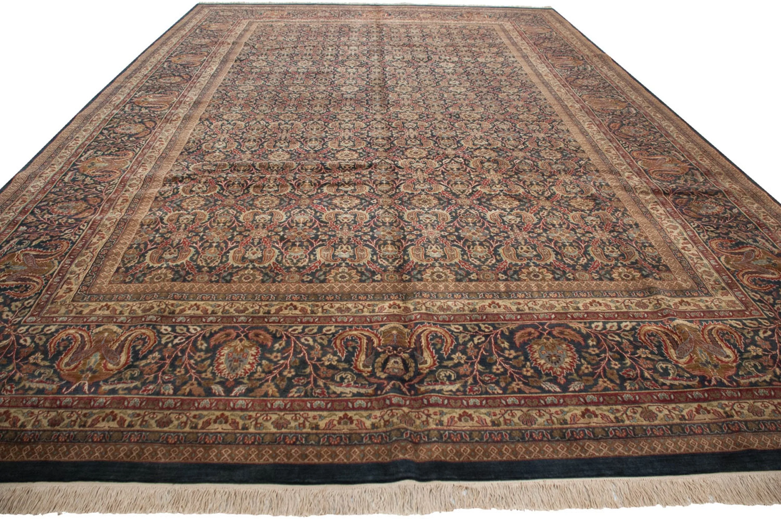 11.5x18 Vintage Indian Doroksh Design Carpet - Image 3