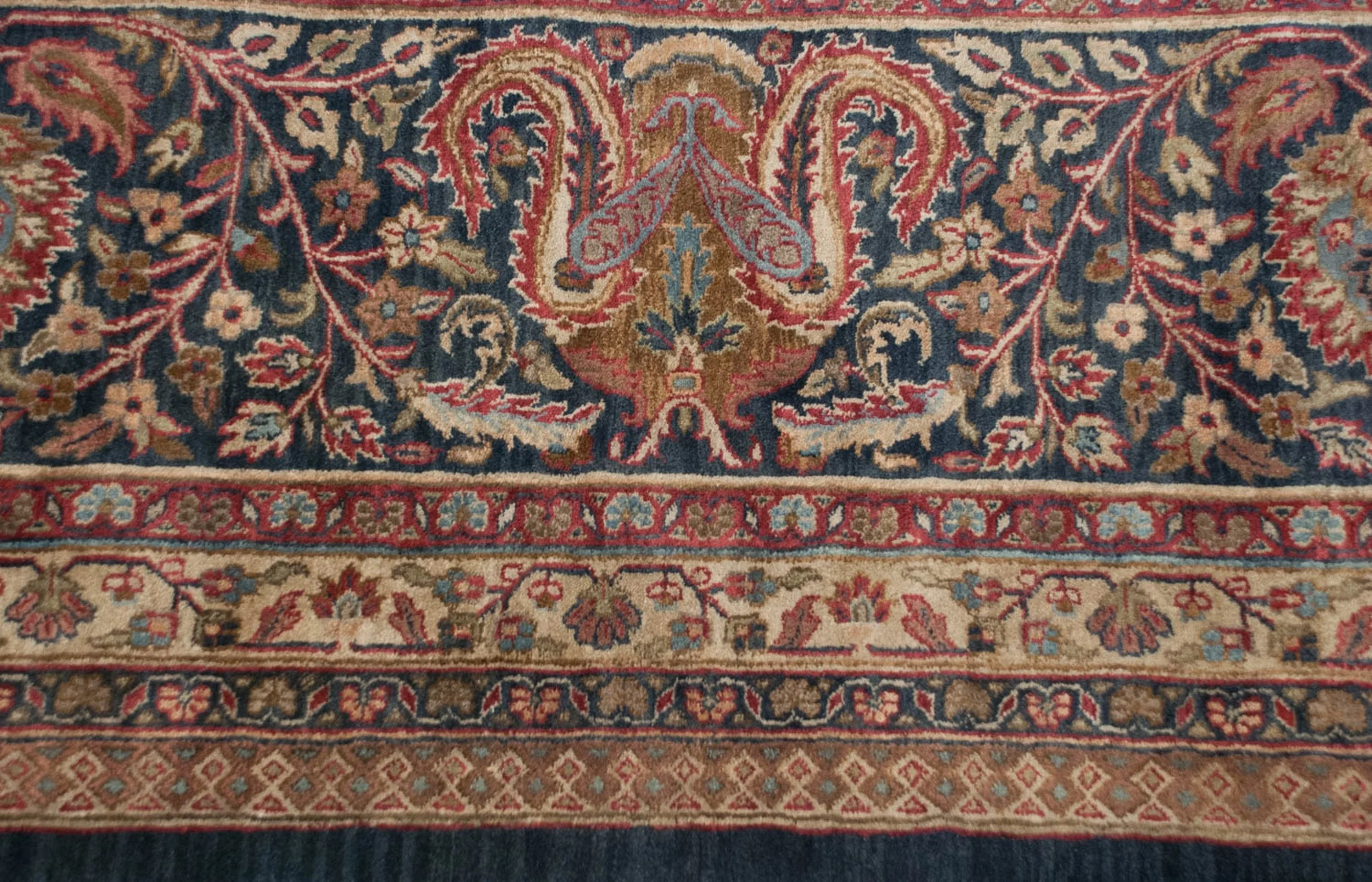 11.5x18 Vintage Indian Doroksh Design Carpet - Image 4