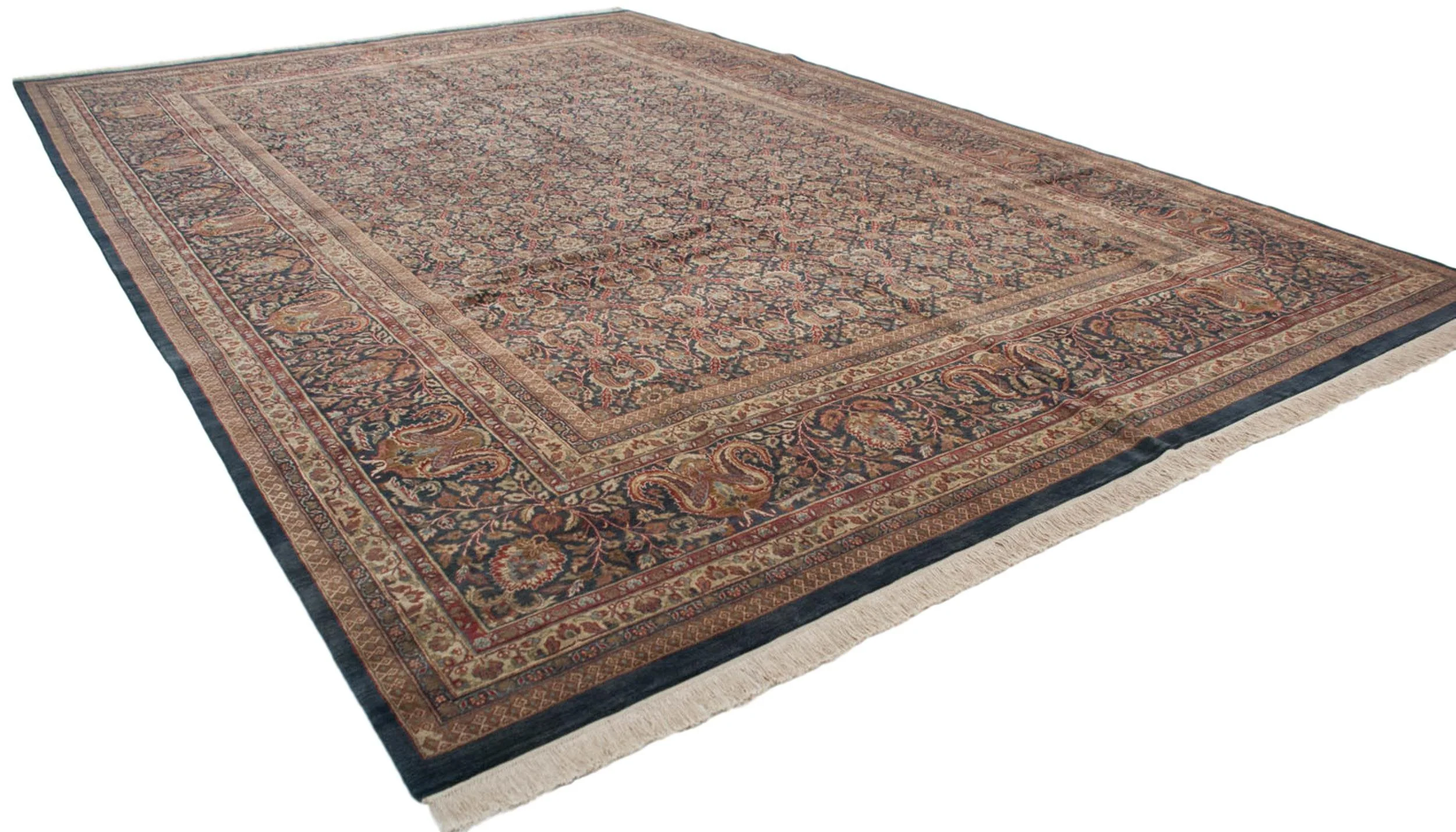 11.5x18 Vintage Indian Doroksh Design Carpet - Image 7