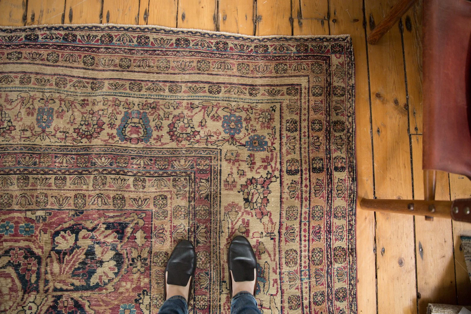 11.5x19.5 Antique Kermanshah Carpet - Image 6