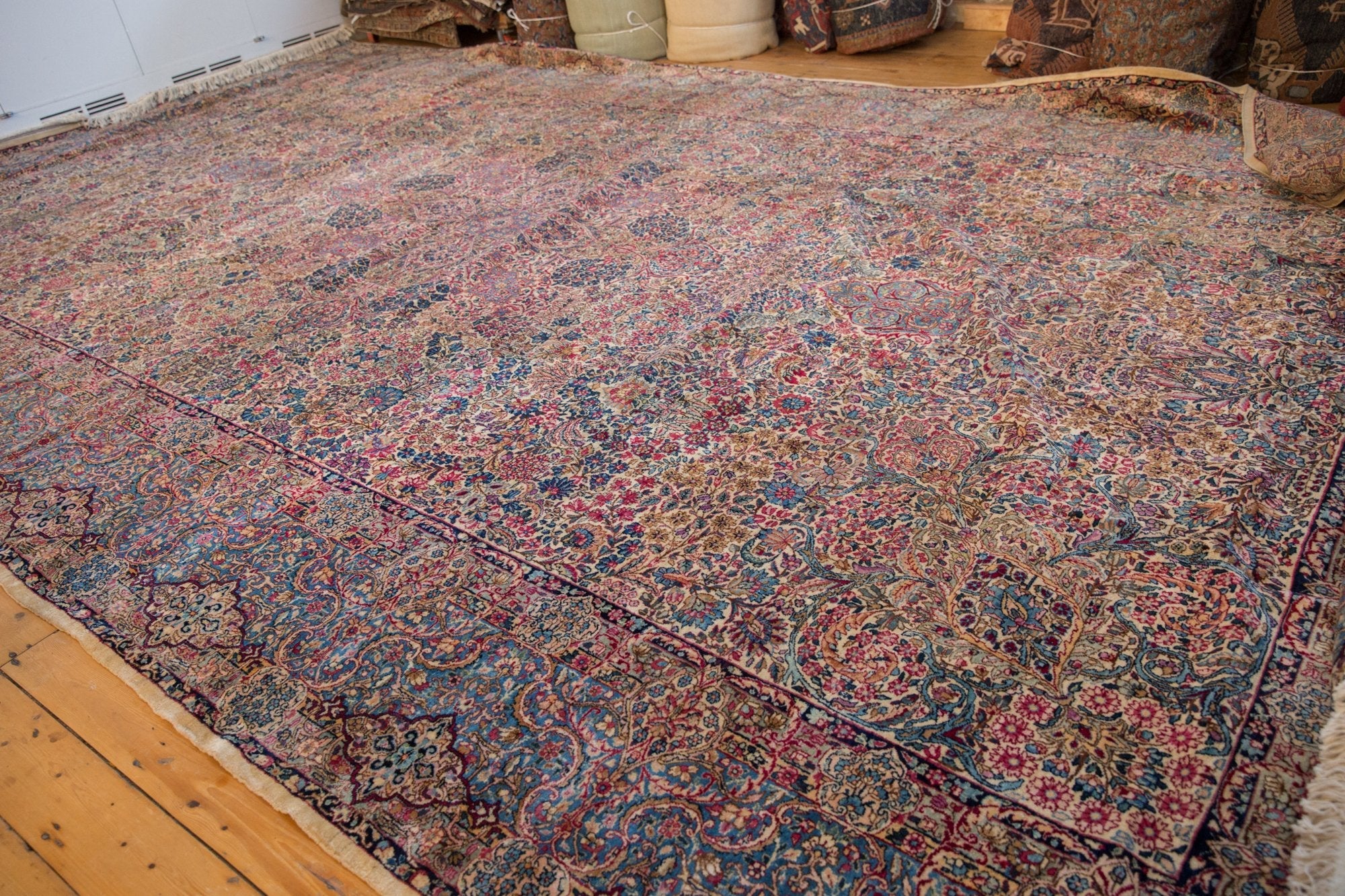 11.5x19.5 Vintage Lavar Kerman Carpet - Image 10