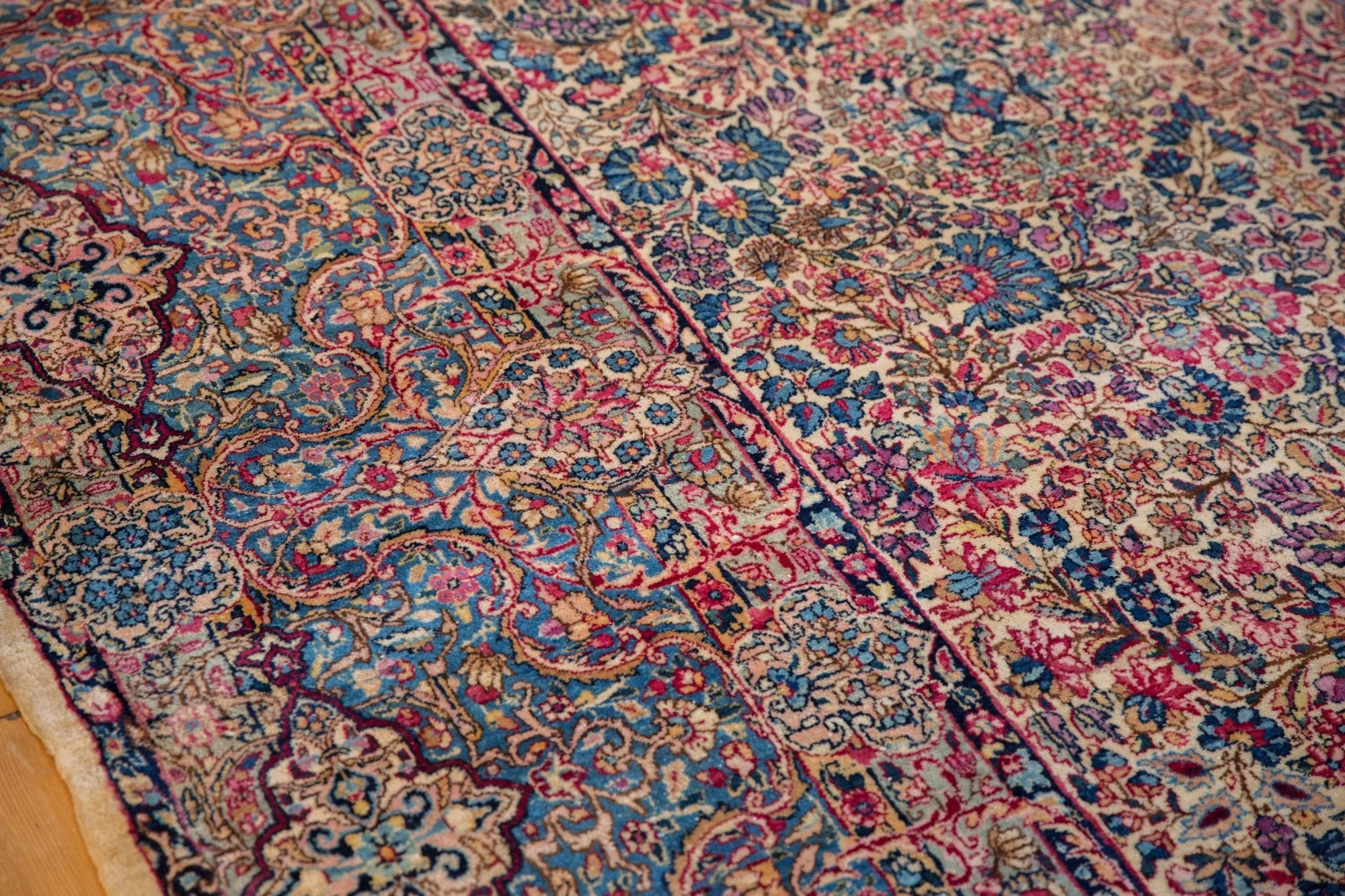 11.5x19.5 Vintage Lavar Kerman Carpet - Image 11