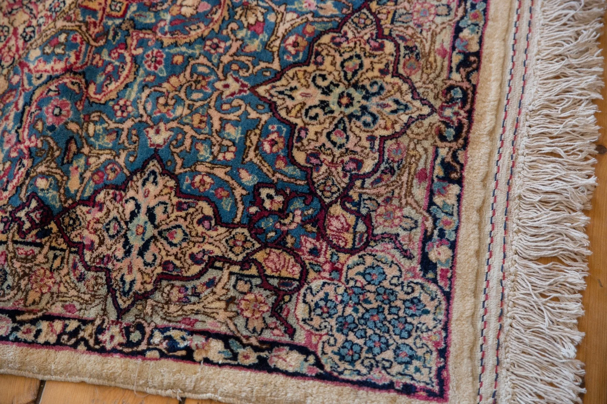 11.5x19.5 Vintage Lavar Kerman Carpet - Image 15